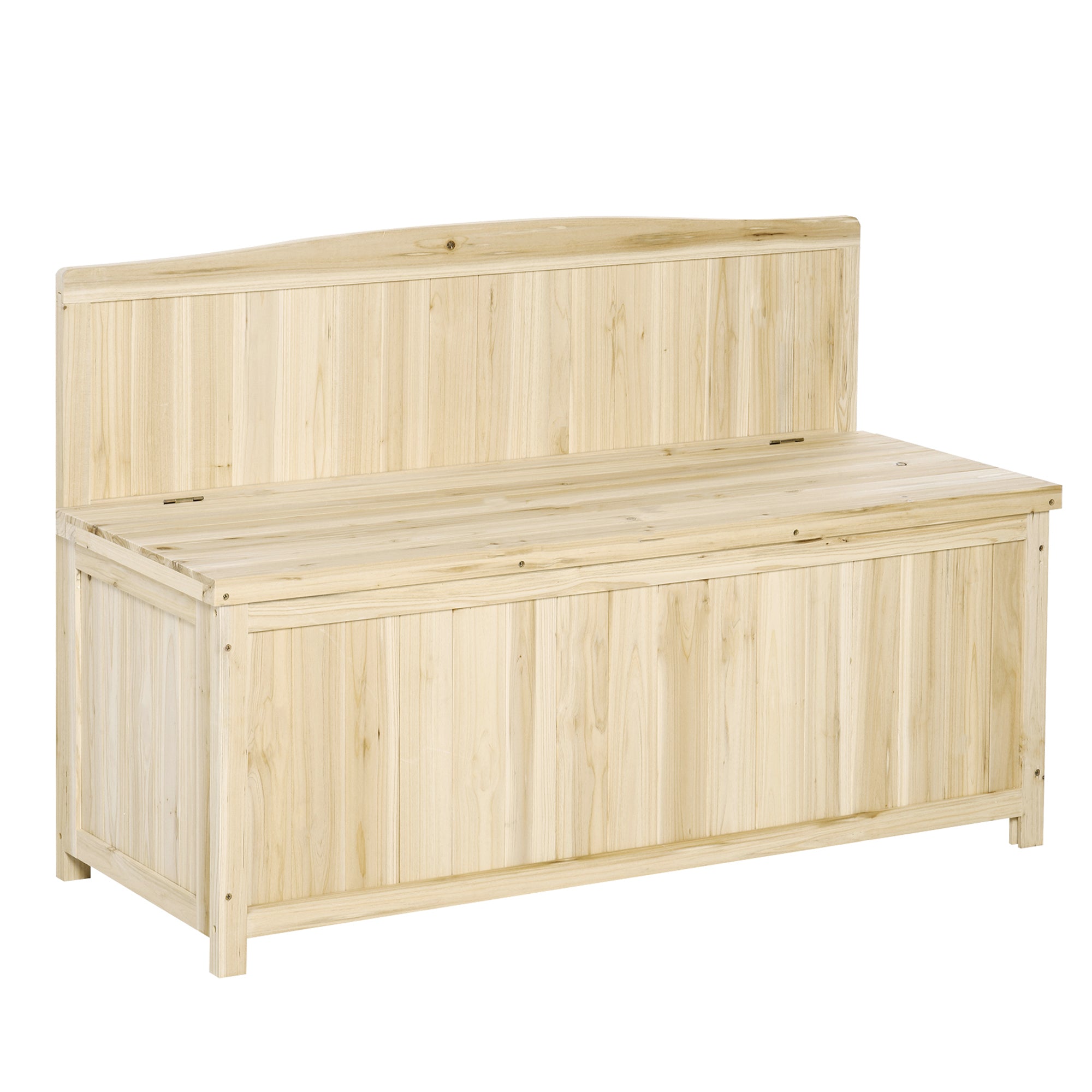 Garden Arch Wooden Bench with Storage Box 115L - Varnished Fir Wood