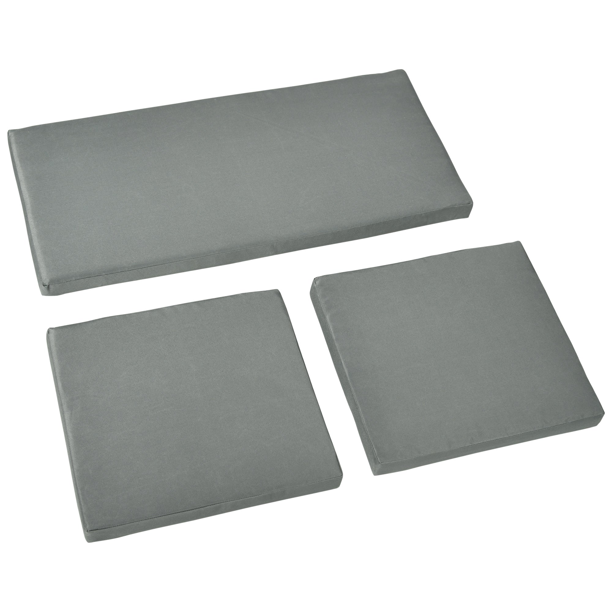 3 Piece Outdoor Seat Cushion Pads for Rattan Furniture - Dark Grey