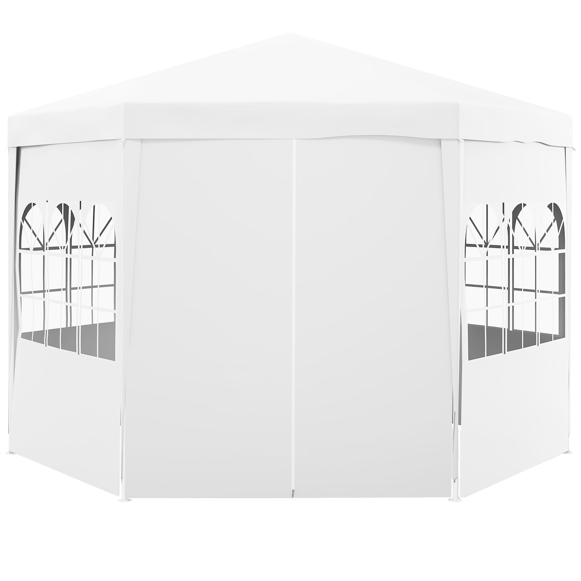 4 Metre Waterproof Party Tent Gazebo with 6 Removable Side Walls - White