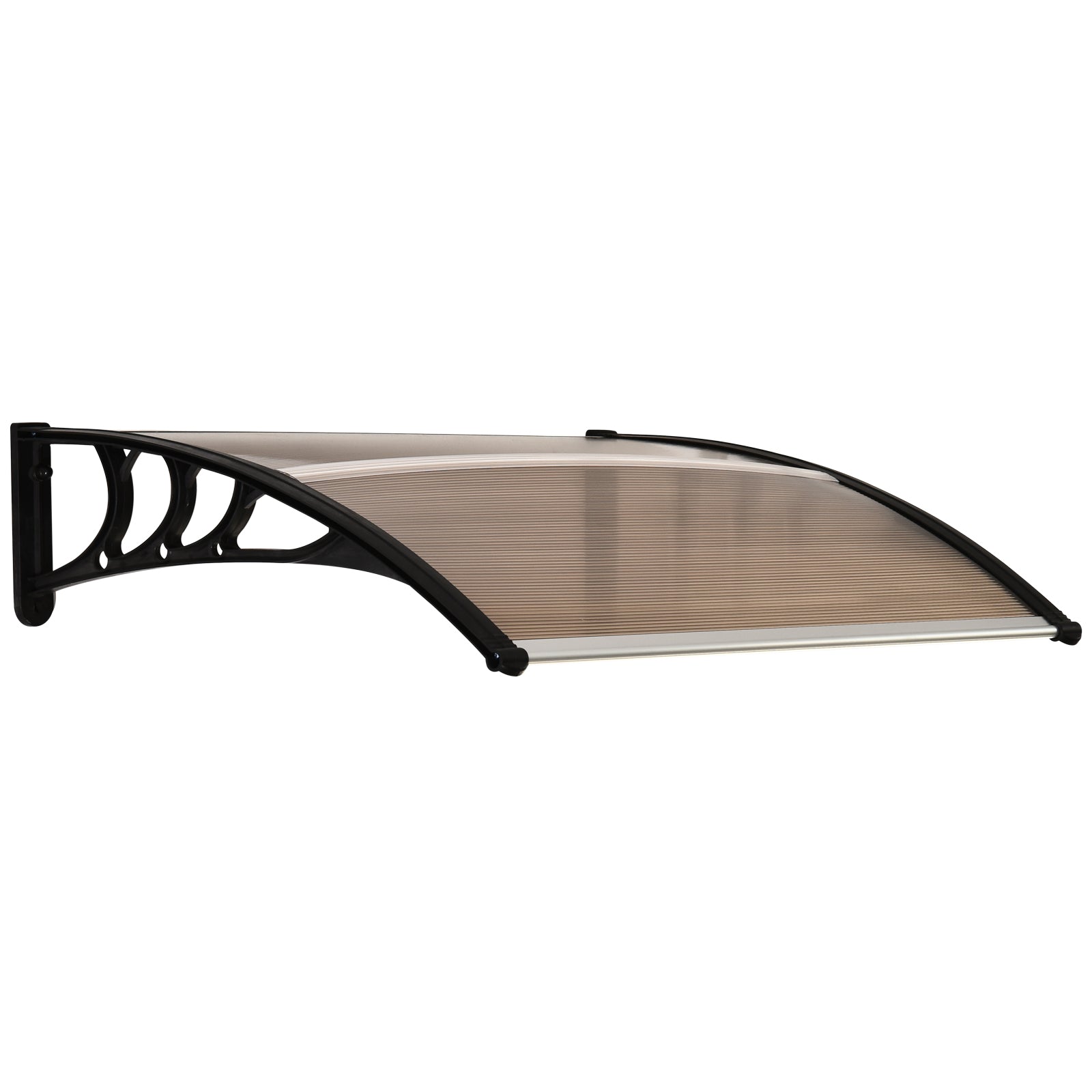 Modern Curved Polycarbonate Door Canopy for Year-Round Protection Brown