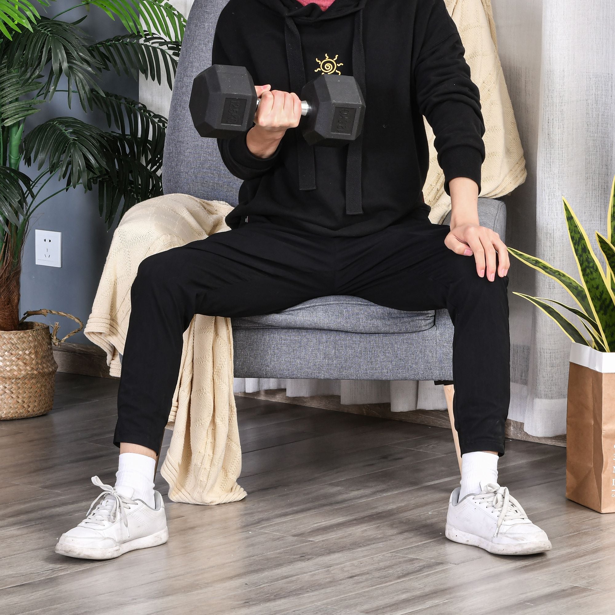 Set of 2 Rubber Hex Dumbbells 12.5kg Each Portable Hand Weights