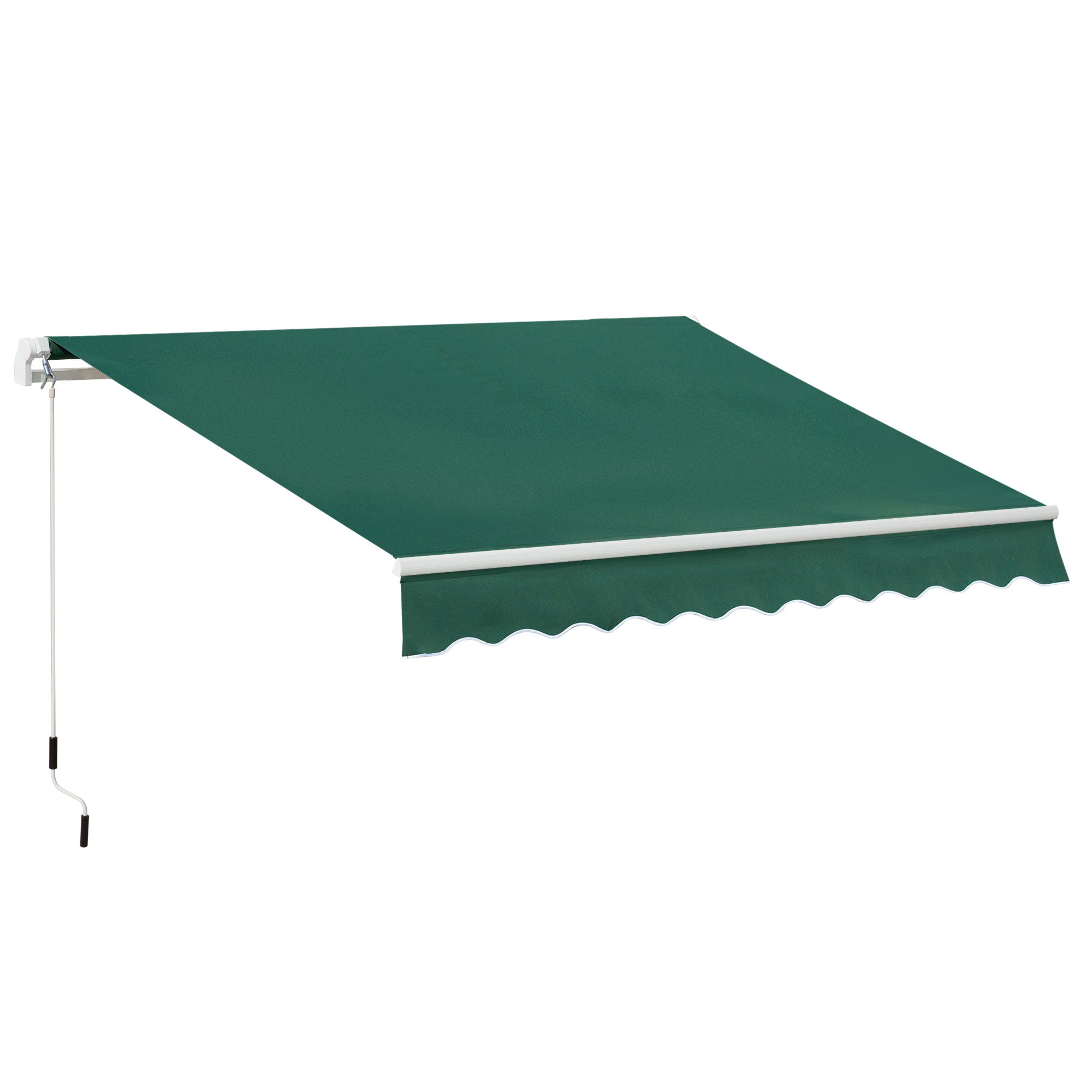 Lightweight Manual Patio Awning Canopy with UV Protection Green