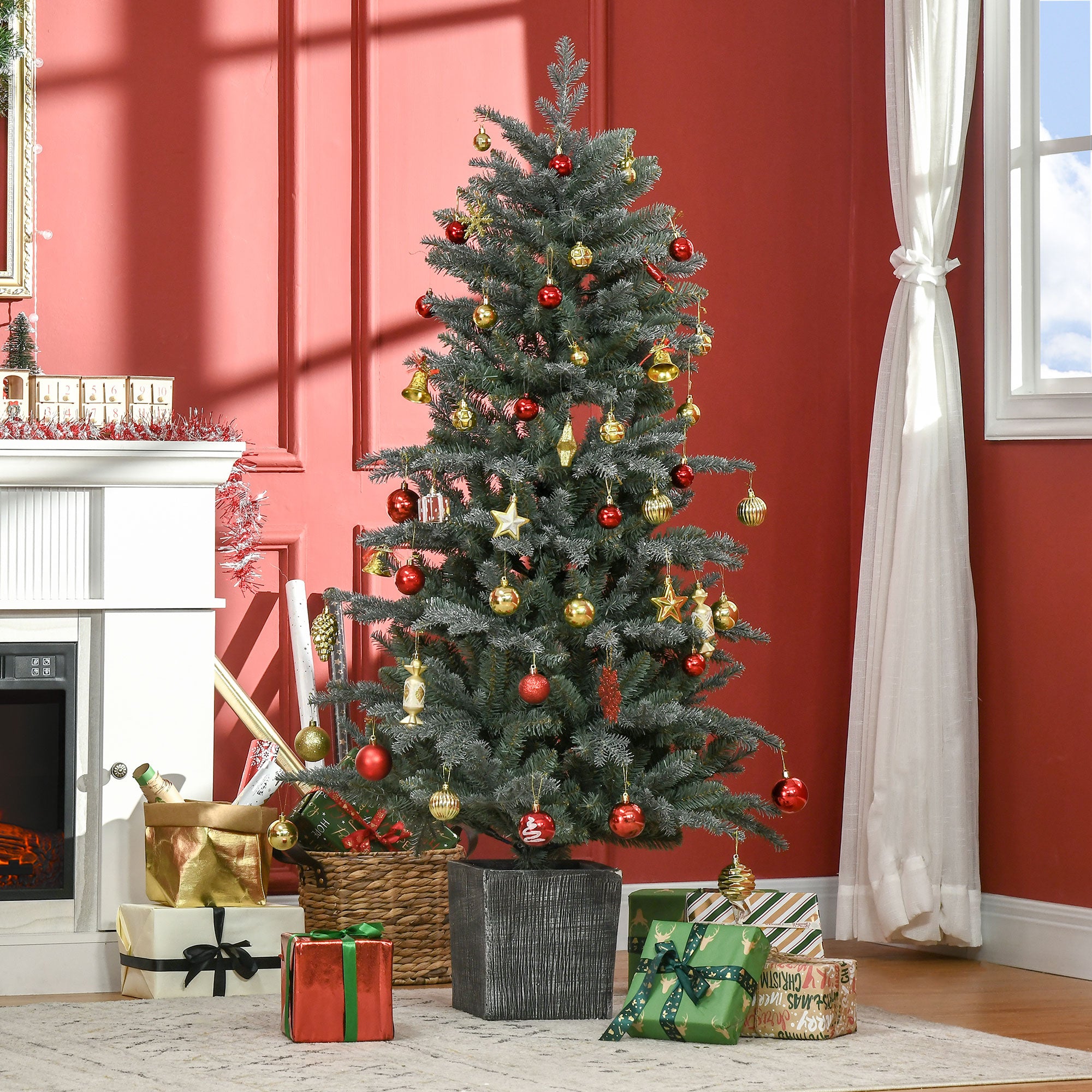 5ft Artificial Christmas Tree with 1140 Realistic Tips and Pot Stand - Green