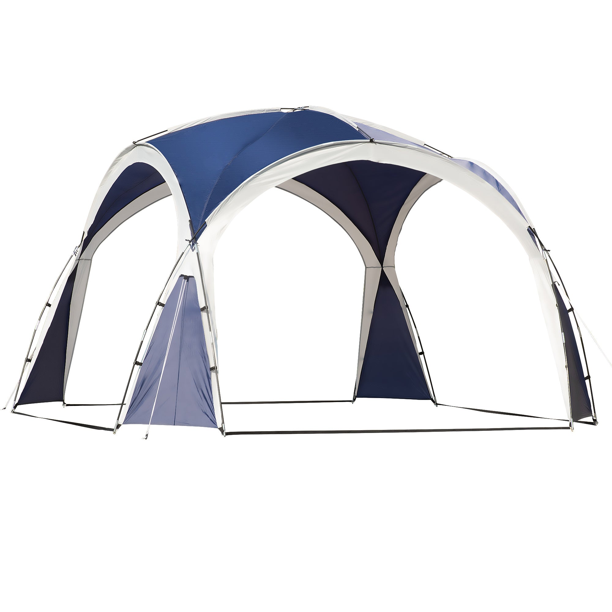 3.5 x 3.5M Outdoor Gazebo Marquee Tent Garden Sun Shelter Pavilion - Blue and Grey