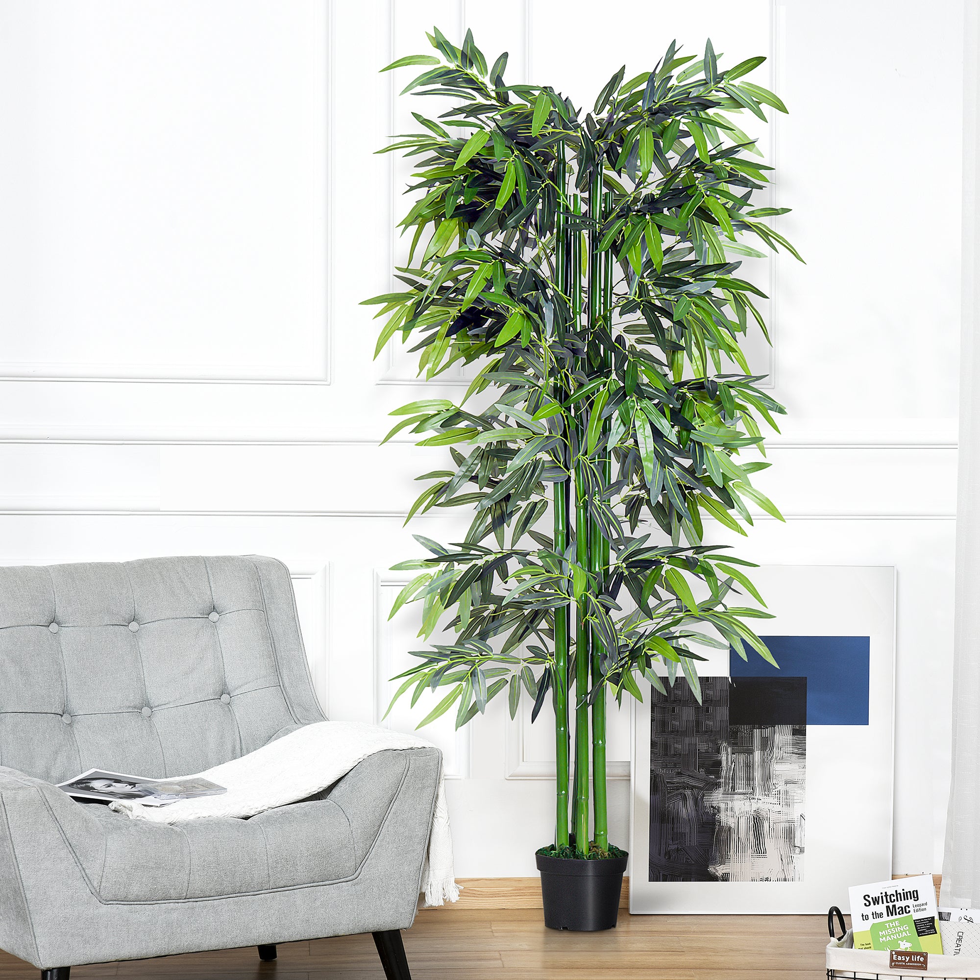 1.8 Metre Artificial Bamboo Tree Plant in Pot - Realistic Greenery for Home Office