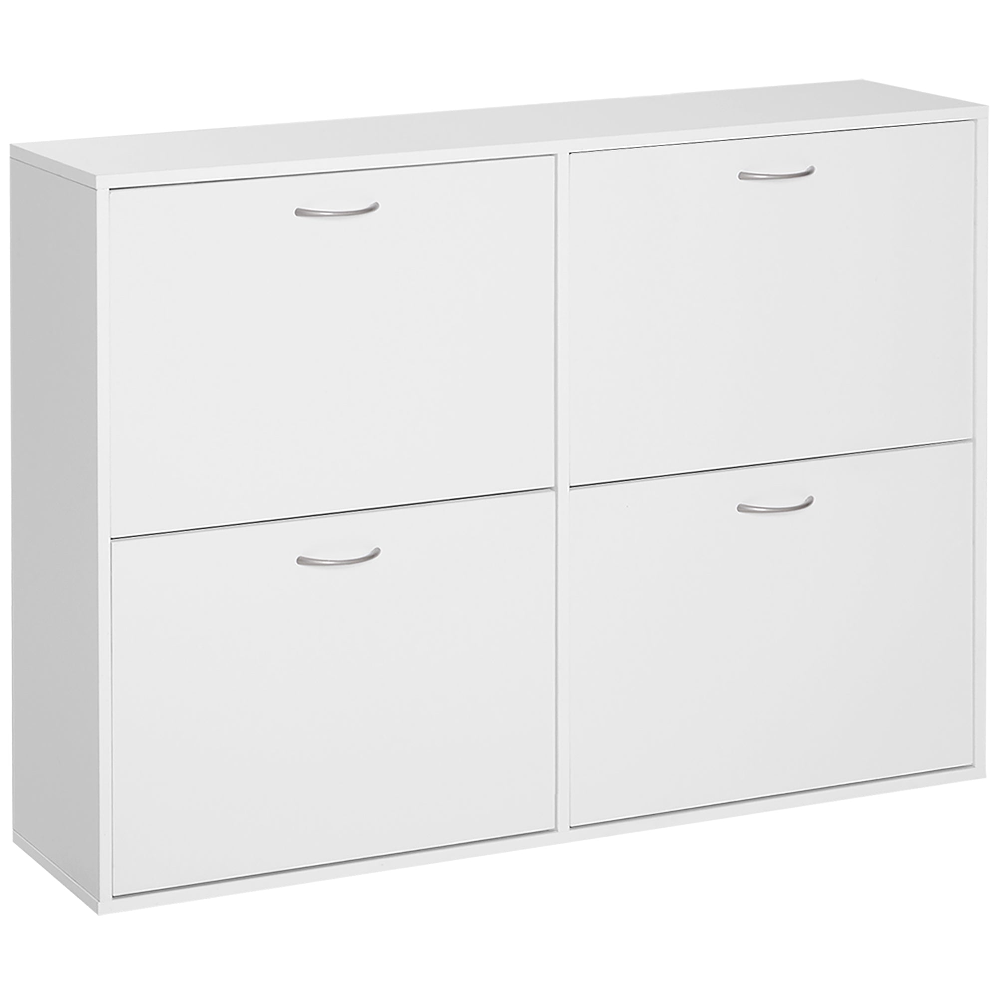 Shoe Cabinet 120x24x81 cm with 4 Drawers for 16-24 Pairs - White