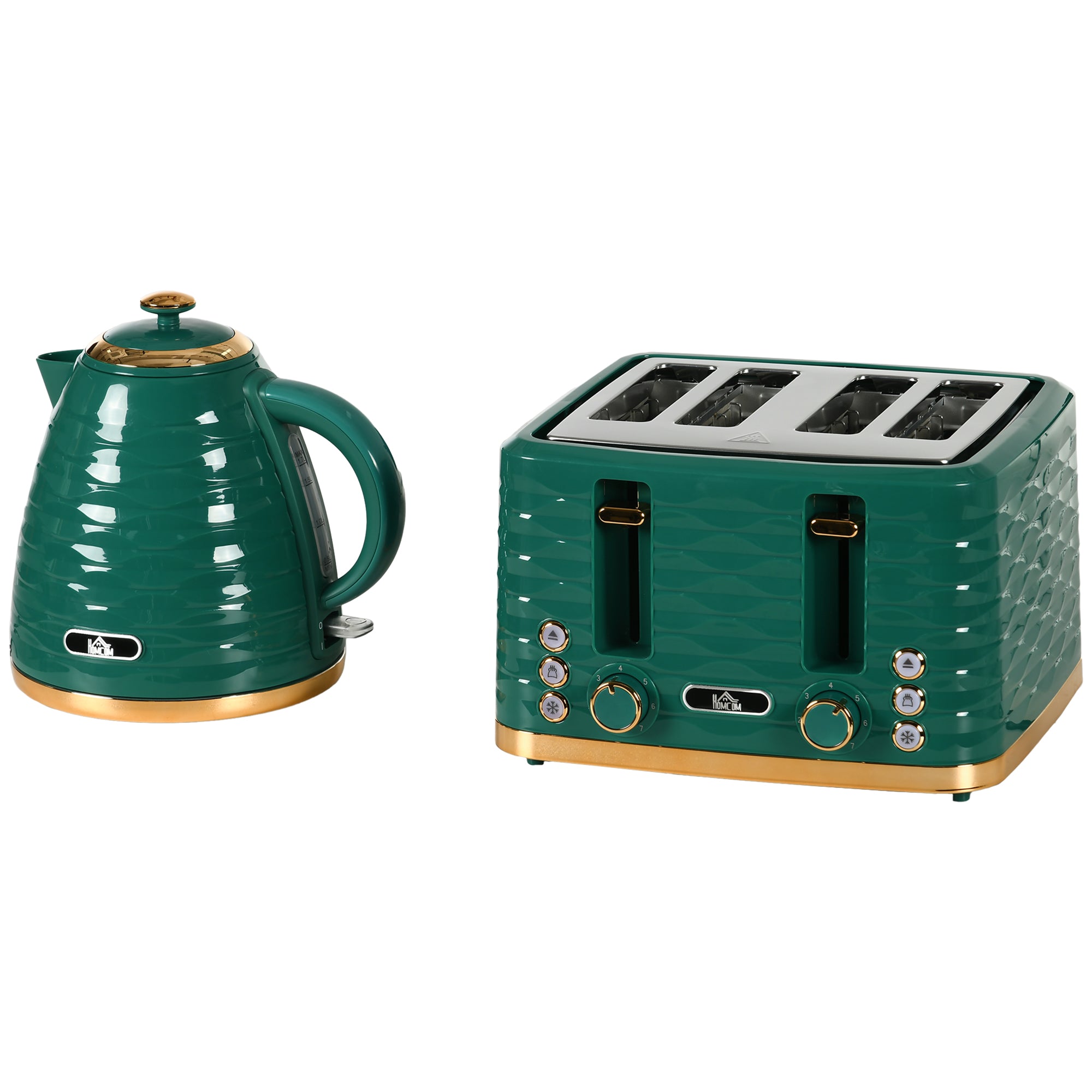2 Piece Rapid Boil Kettle and 4 Slice Toaster Set - Green