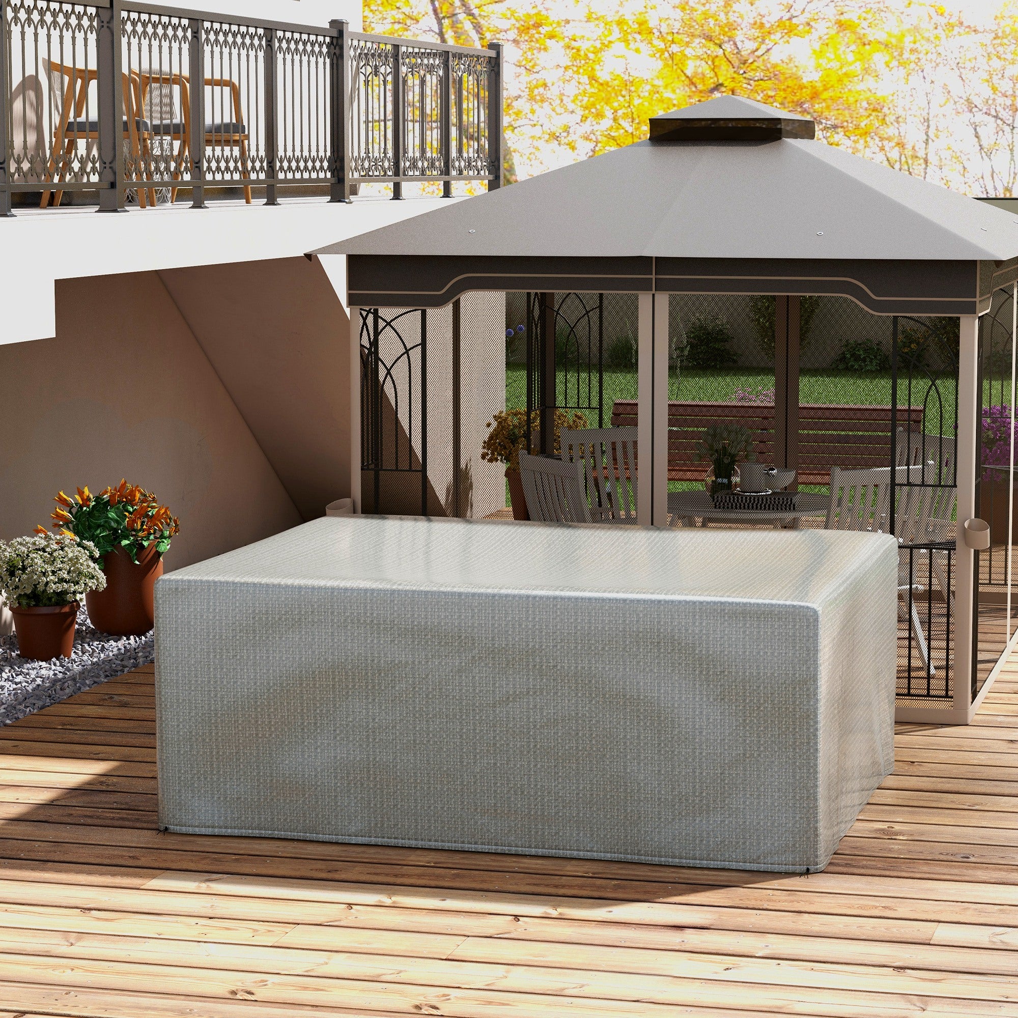 Large Waterproof Patio Set Cover 235x190x90cm UV Resistant - Grey