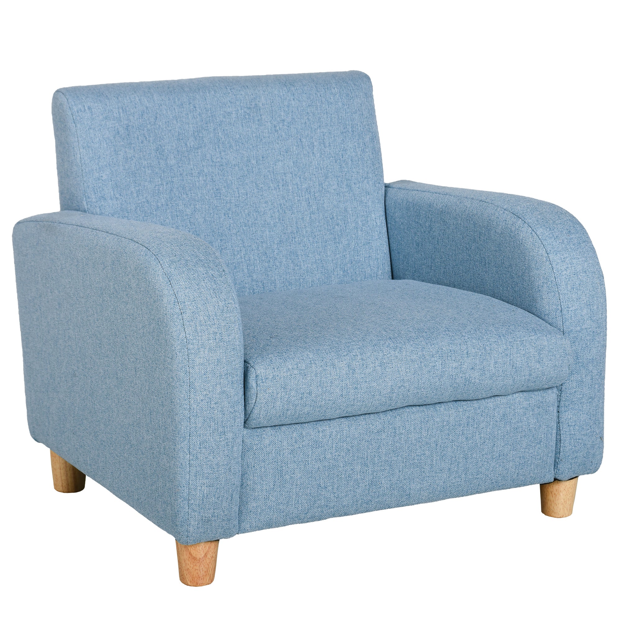Kids Mini Sofa Armchair with Wood Frame and Anti-Slip Legs - Blue