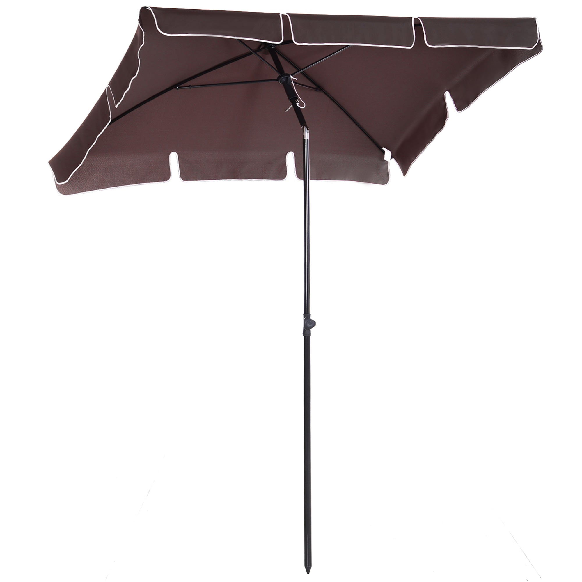 Aluminum Garden Parasol 2.5㎡ Canopy with Adjustable Tilt - Brown
