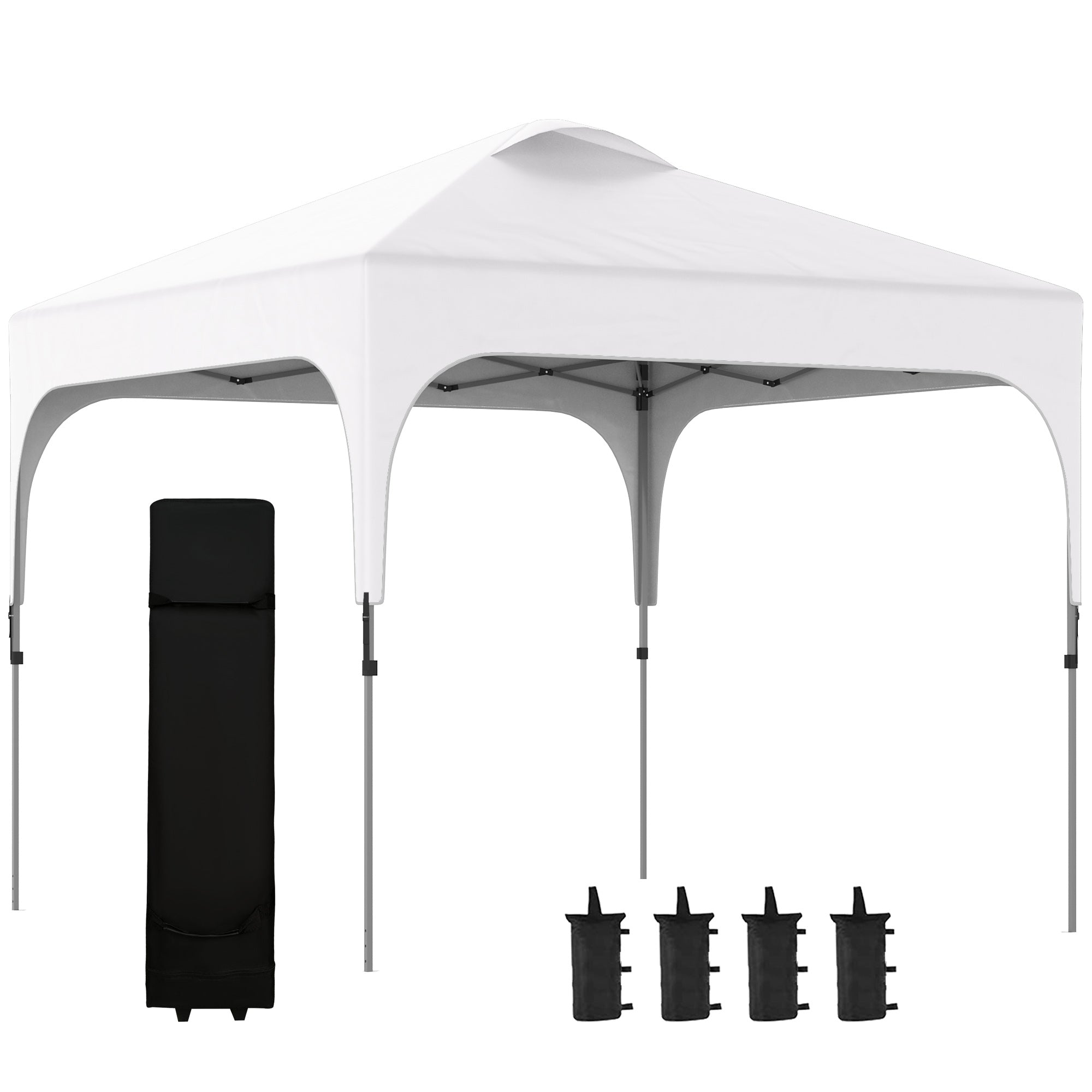 3 x 3 Metre Pop Up Gazebo Set with Wheels and Weight Bags - White
