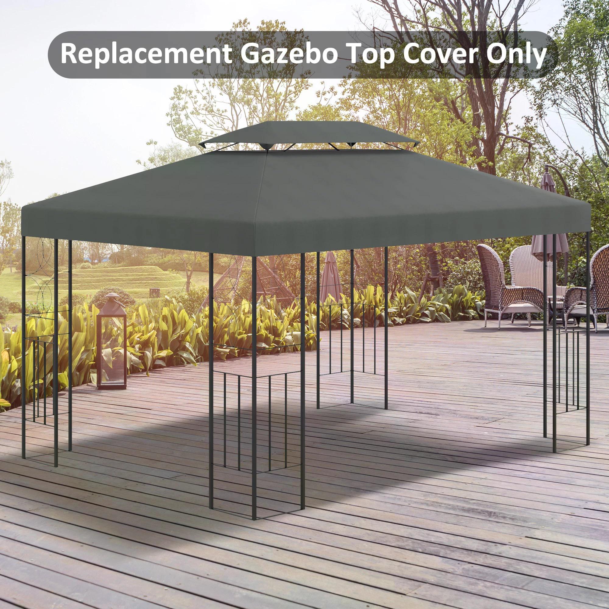 Replacement Gazebo Canopy Roof UV Resistant Polyester - Deep Grey