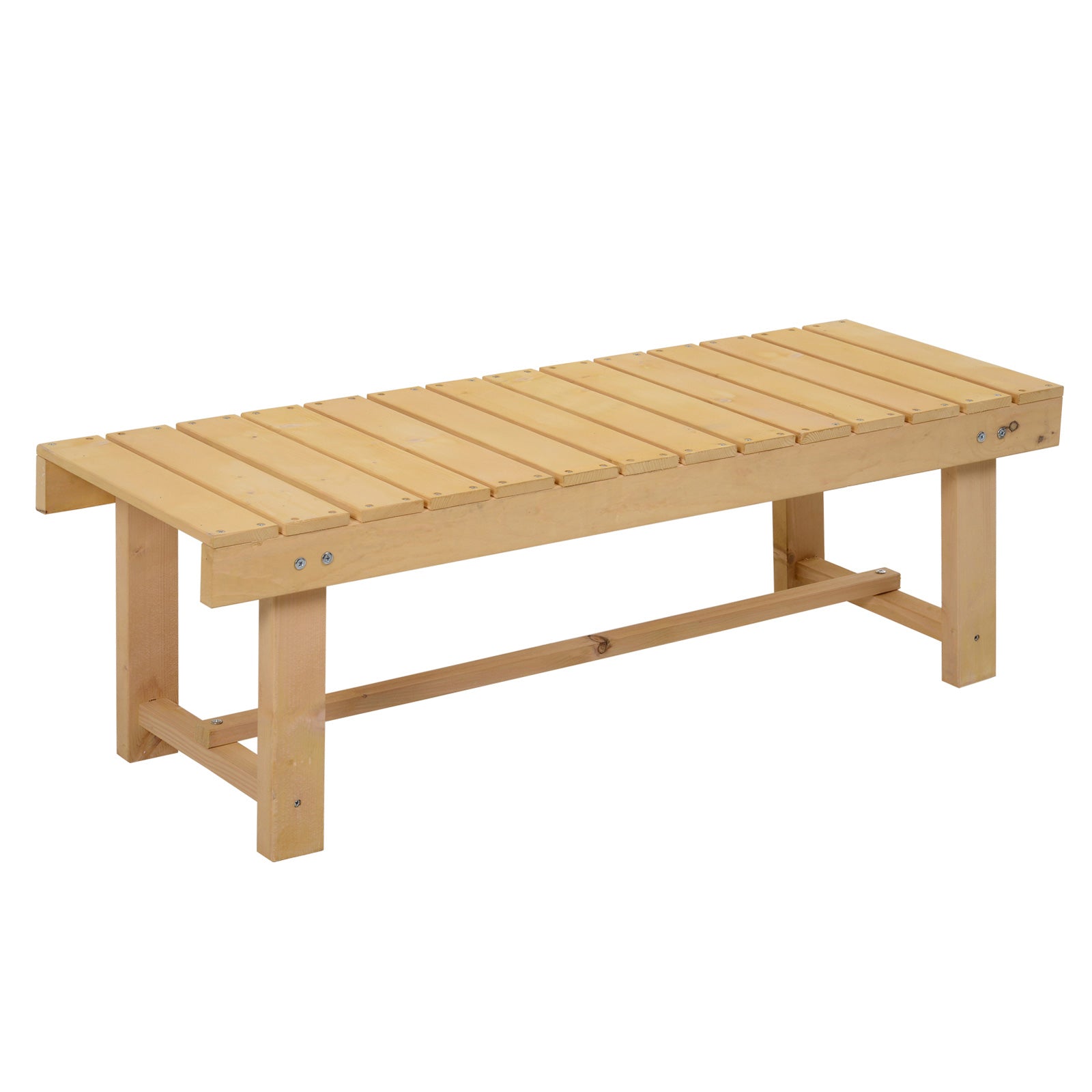 2 Seater Wooden Garden Bench Loveseat Solid Fir Wood - Natural