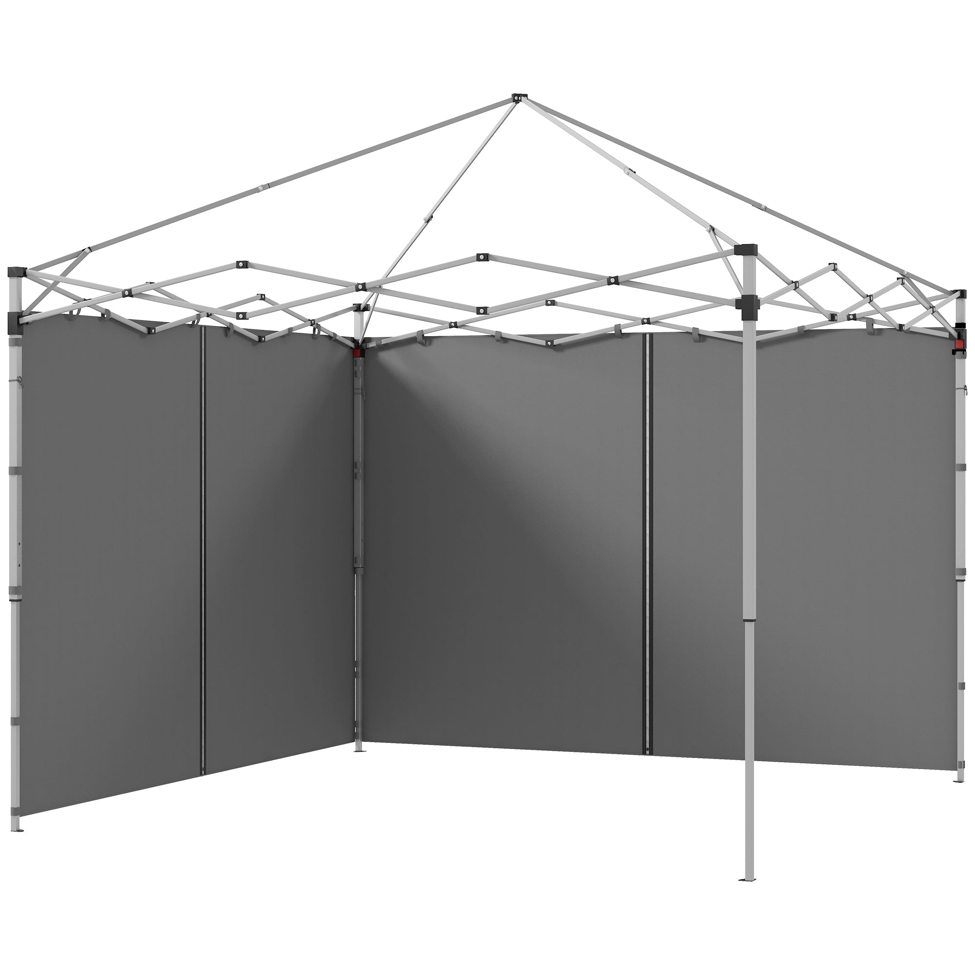 Set of 2 Gazebo Side Panels with Zipped Doors for 3x3m & 3x6m Canopy - Light Grey
