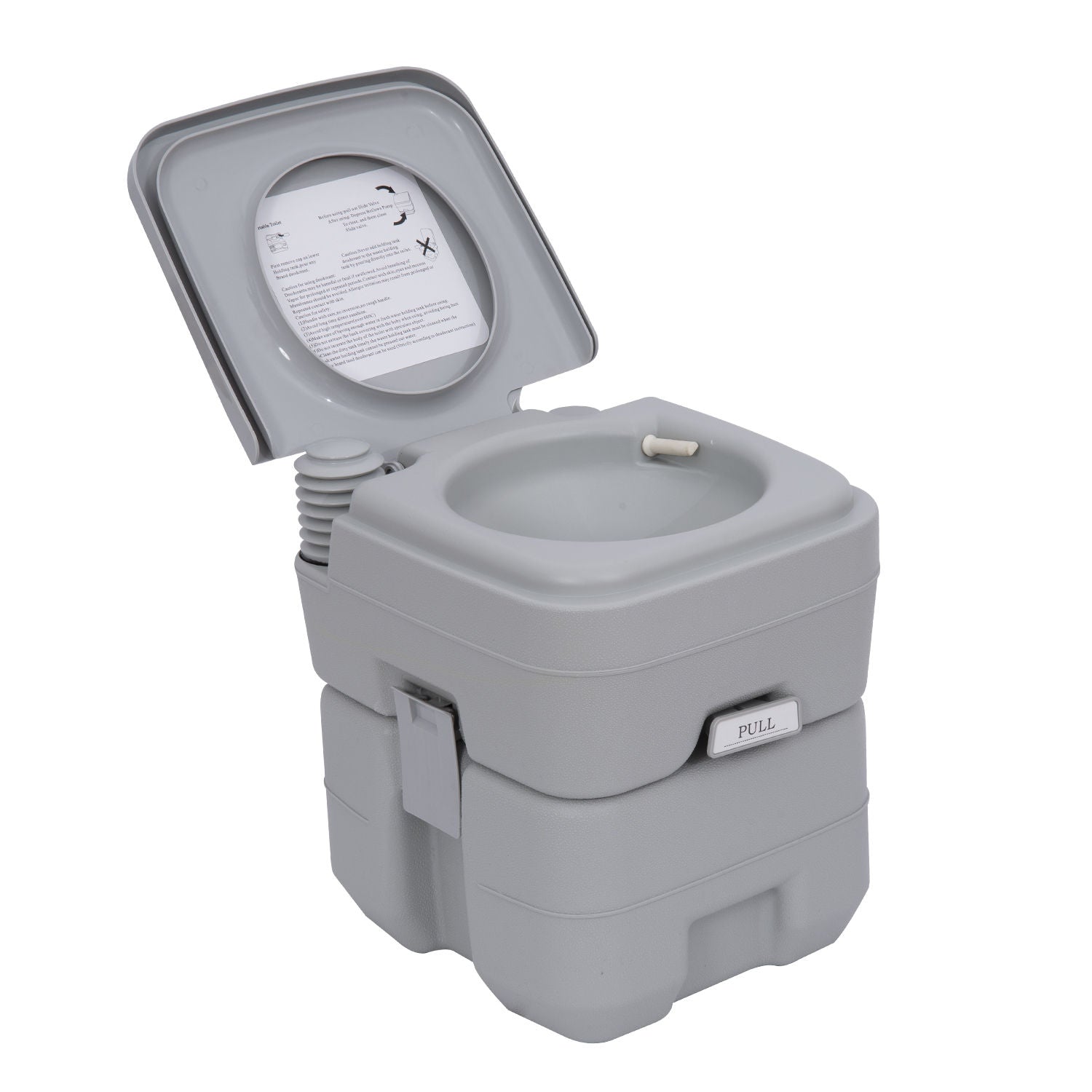 Portable Travel Toilet with Easy Flush System and Carry Handle - Grey