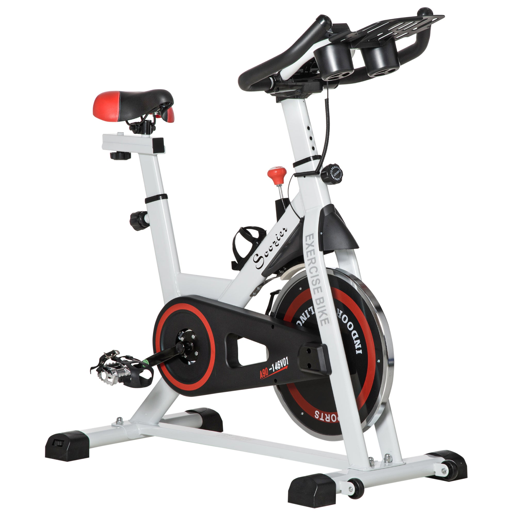 Upright Exercise Bike with Adjustable Resistance and LCD Display - Black