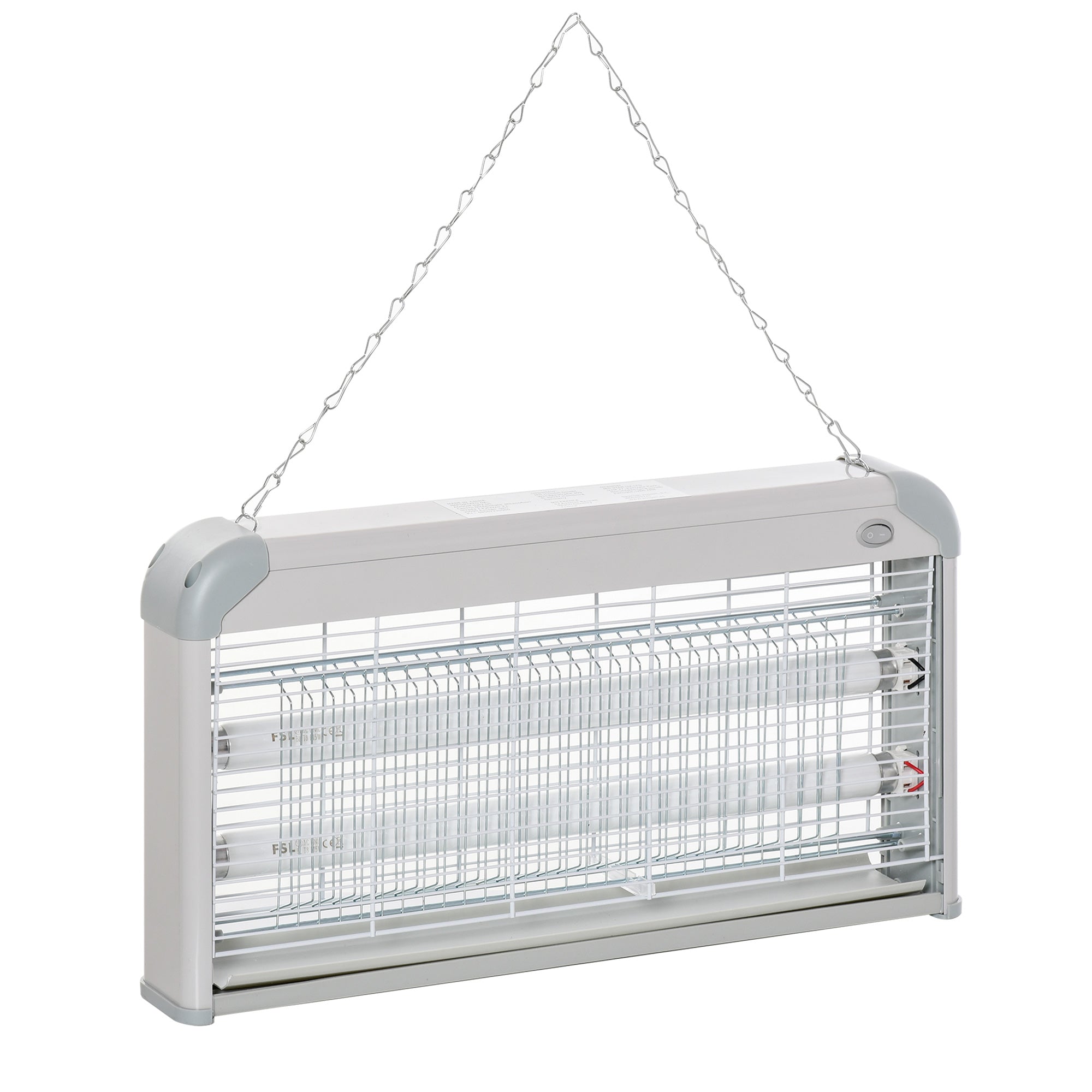 30W Electric Fly Mosquito Killer with 60m² Coverage, Free Standing & Wall Hanging - Grey
