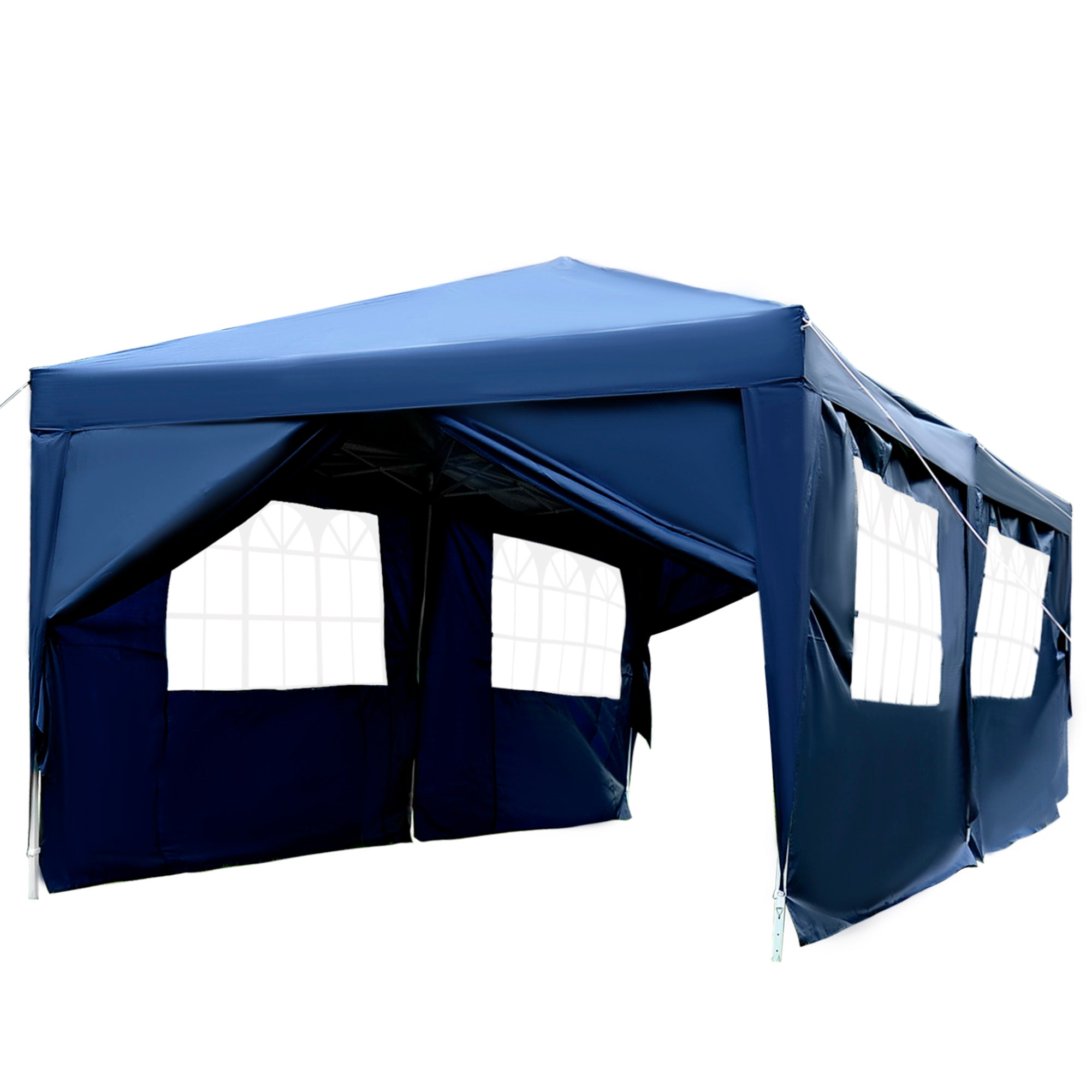 Heavy Duty Pop Up Gazebo Canopy Set of 7 - Blue Oxford Fabric