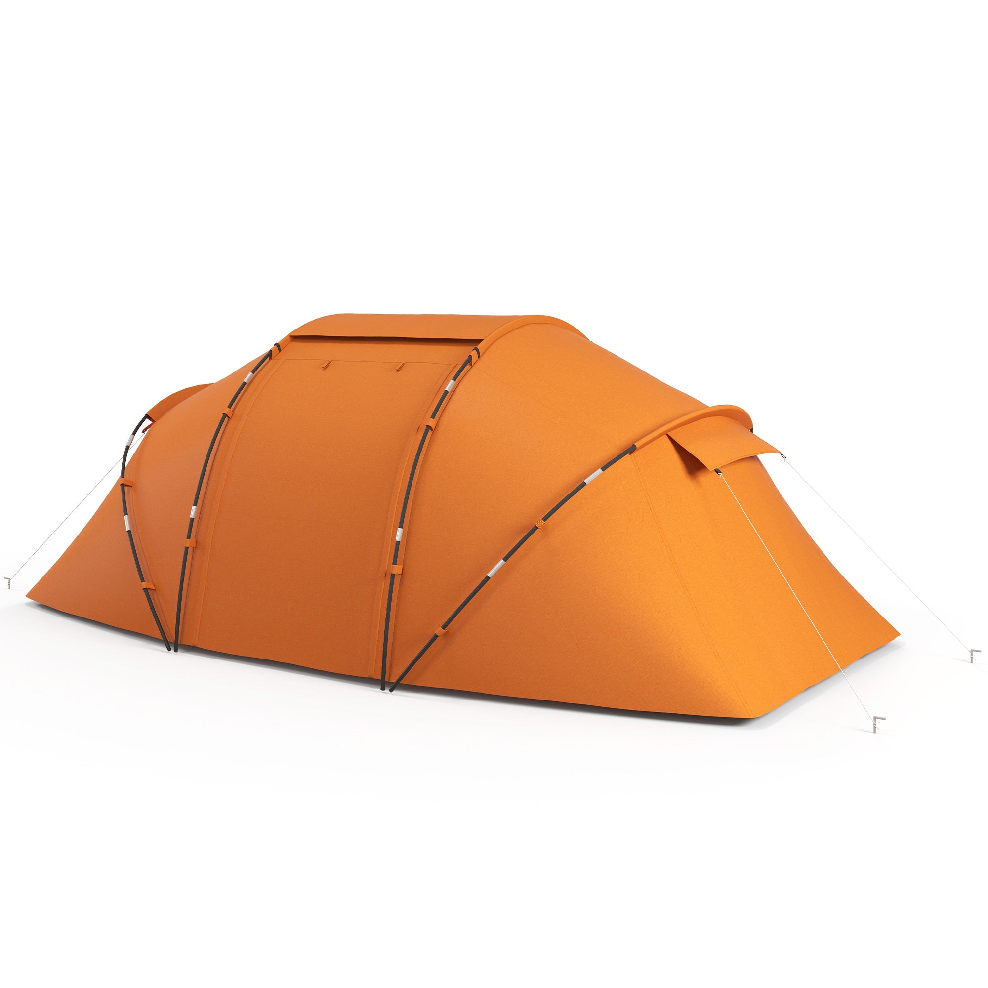 4 to 6 Person Family Camping Tent with UV Protection - Orange