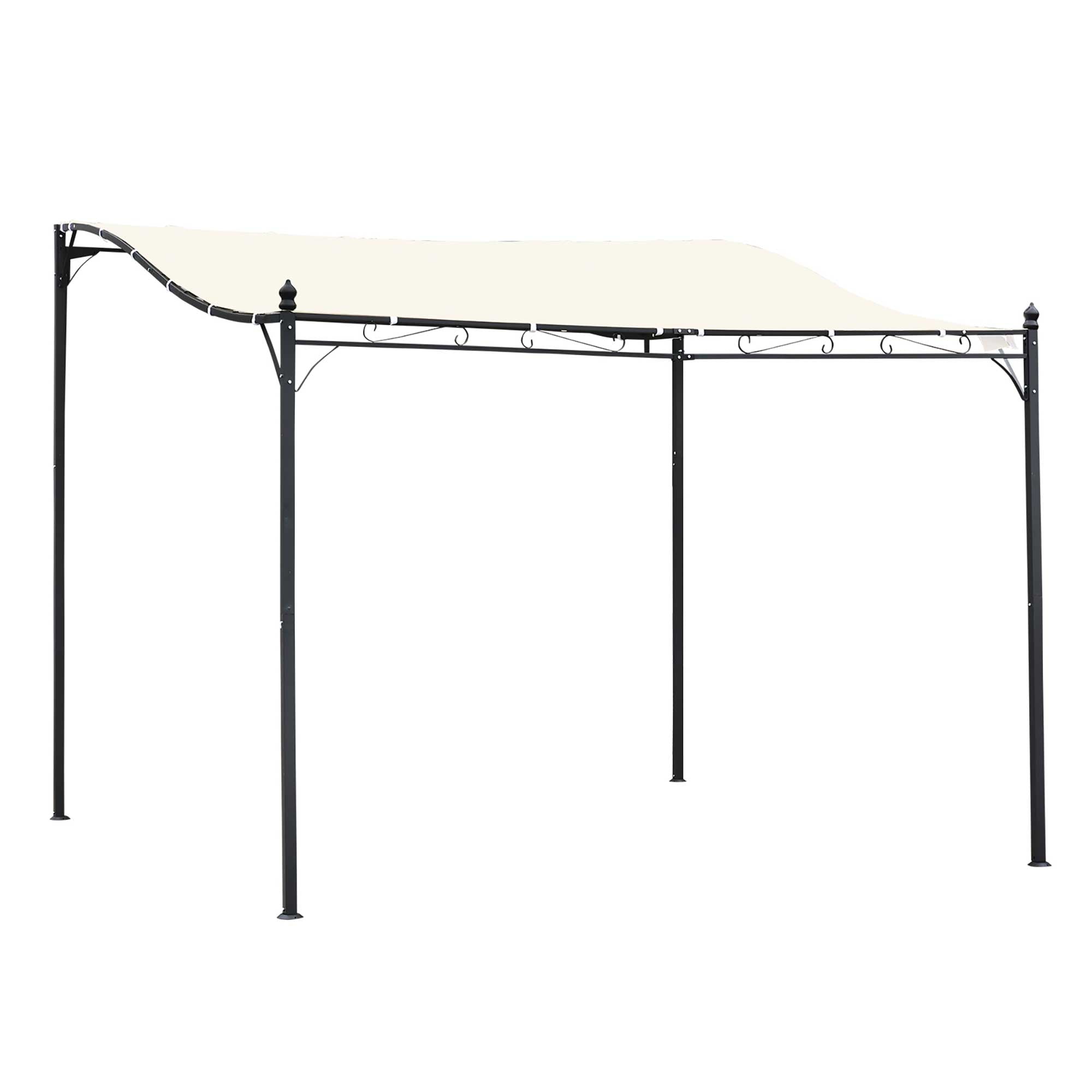 3x3 Metre Metal Frame Pergola Gazebo with Weather-Resistant Canopy - Cream