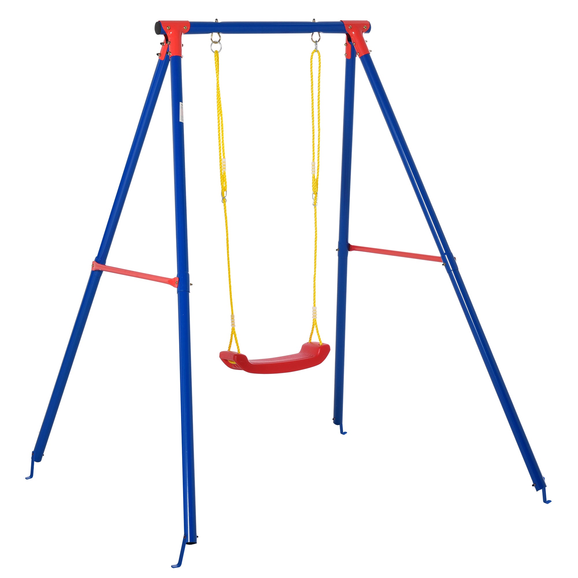 1 Piece Metal Kids Swing Set with Adjustable Rope Heavy Duty Blue