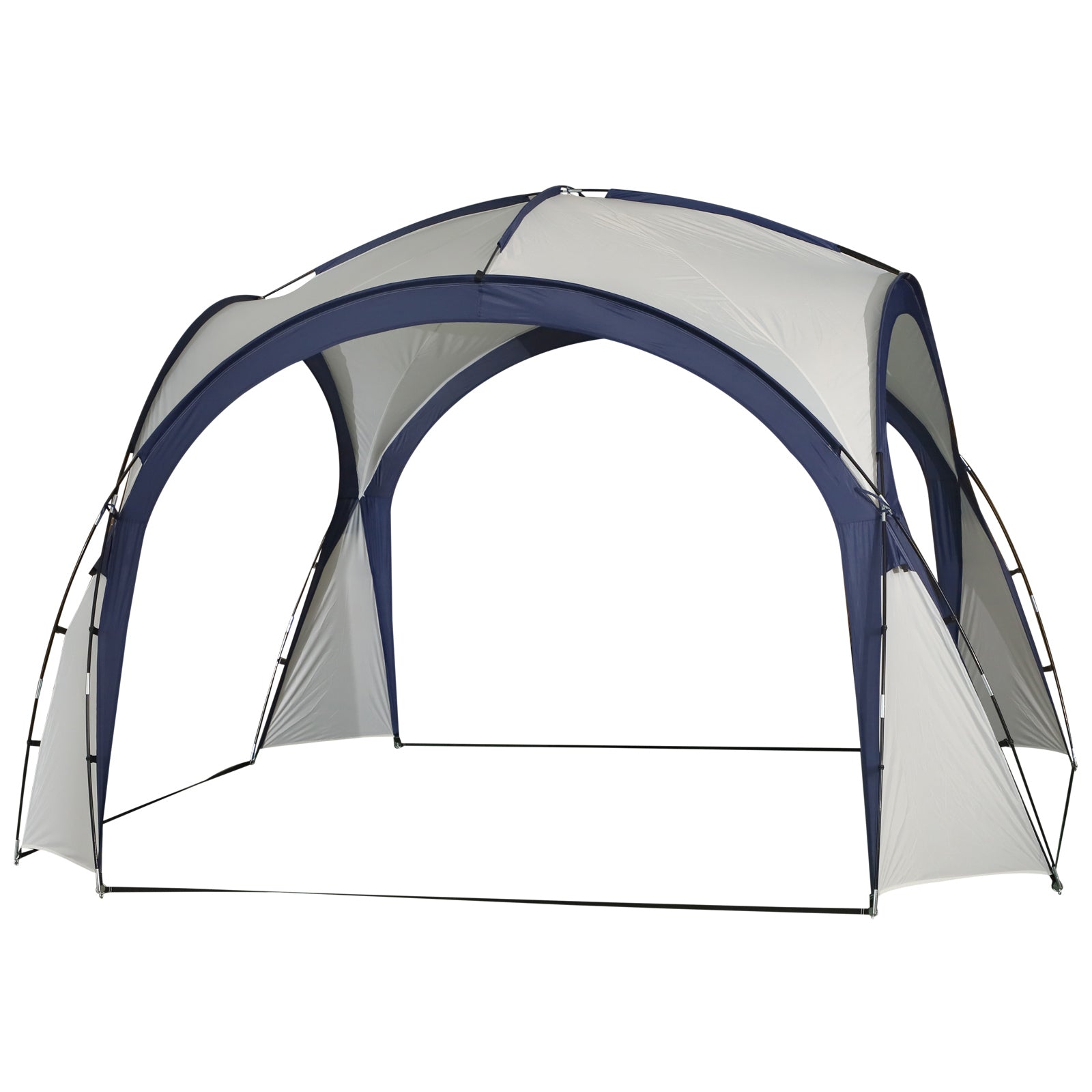 3.5 x 3.5M Outdoor Gazebo Tent Shelter with Fibreglass Poles - Cream and Blue