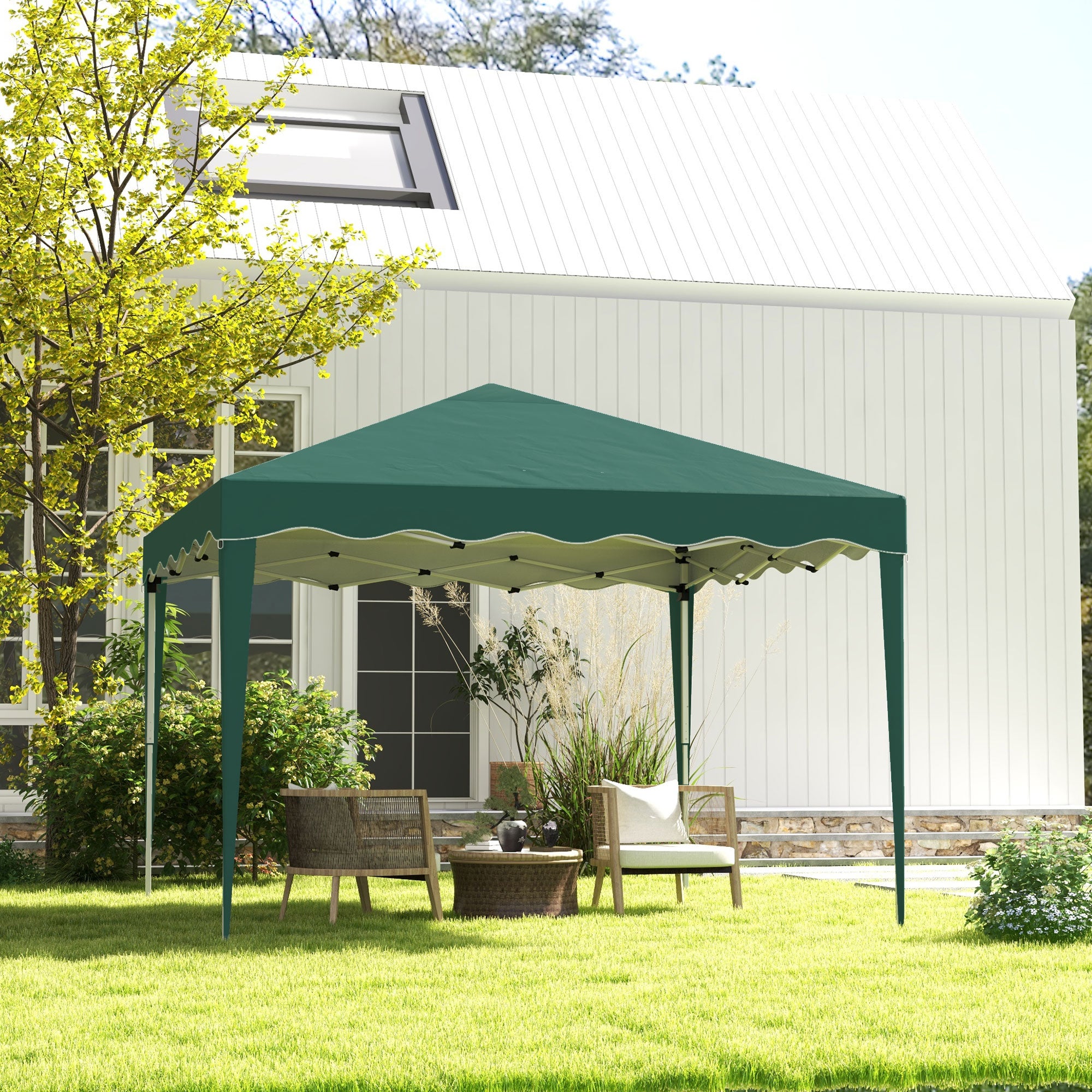 3 x 3m Pop Up Gazebo with Adjustable Steel Frame and Carry Bag - Outdoor Camping Tent