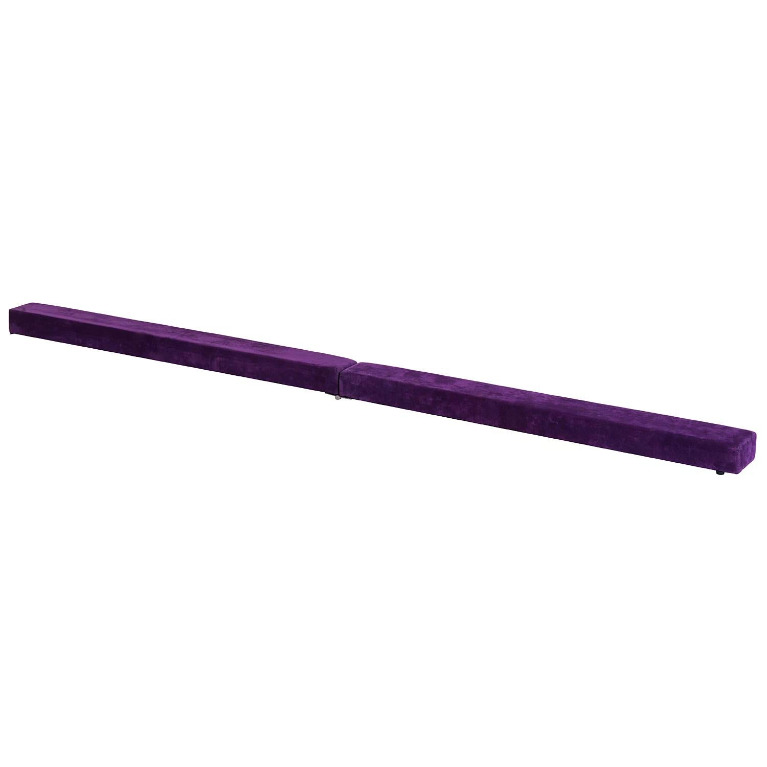2.4 Metre Balance Beam Trainer with Heavy Duty Suede Cover - Purple