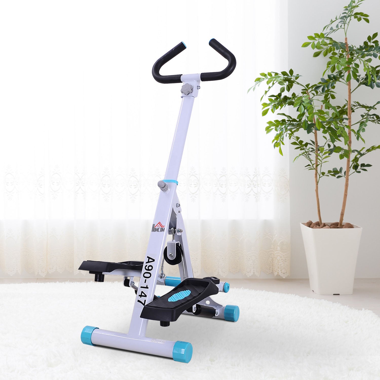 Stepper Machine with Handle and Non-Slip Pedals - Heavy Duty Steel Frame