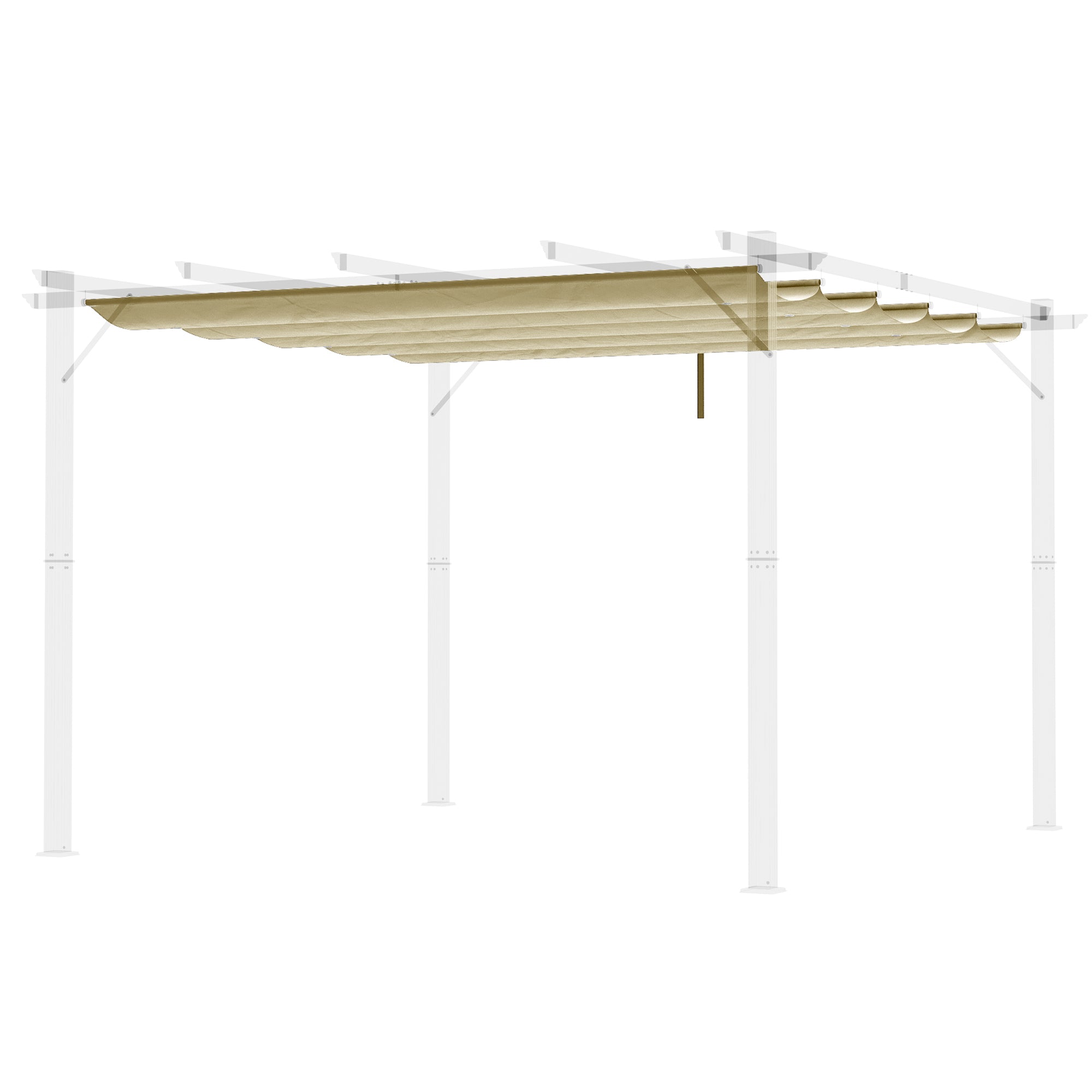 Retractable Pergola Canopy Replacement 3x3 Metre Polyester Beige