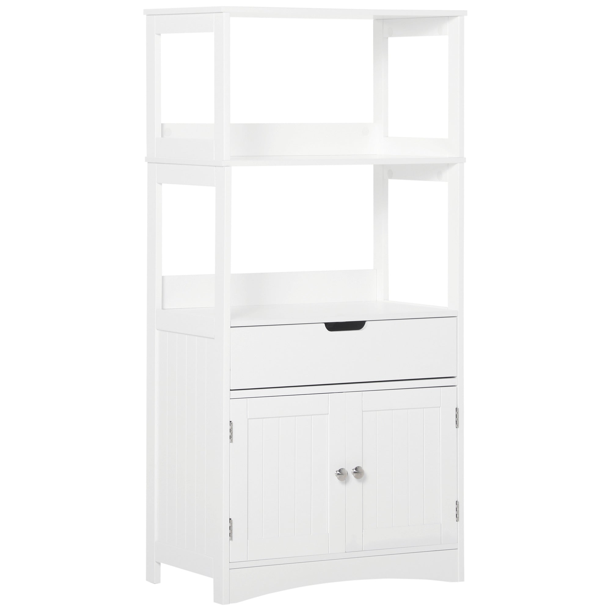 Versatile Free Standing Bathroom Floor Cabinet with Multiple Storage Options - White