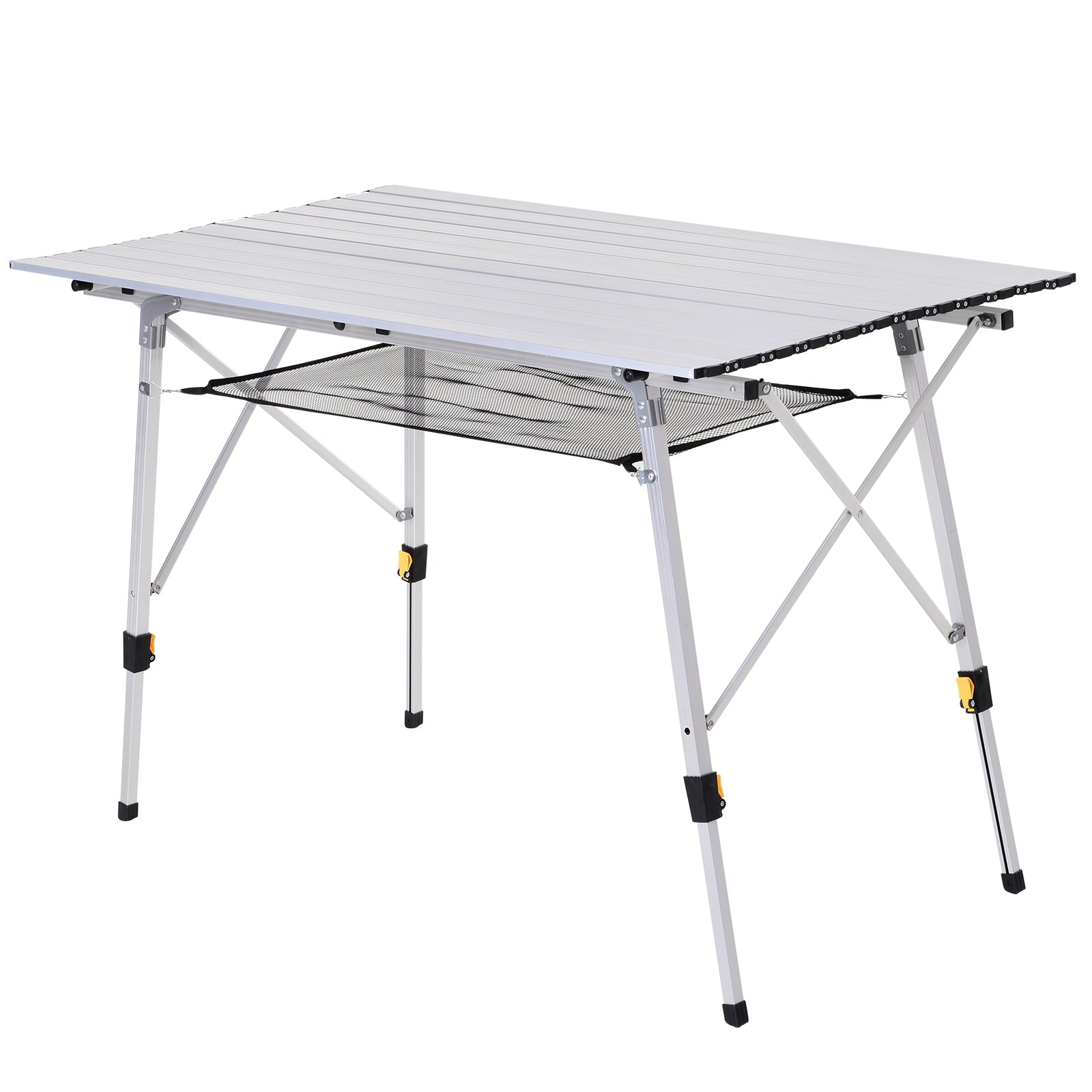 Portable 4ft Folding Aluminium Picnic Table with Carry Bag - Silver