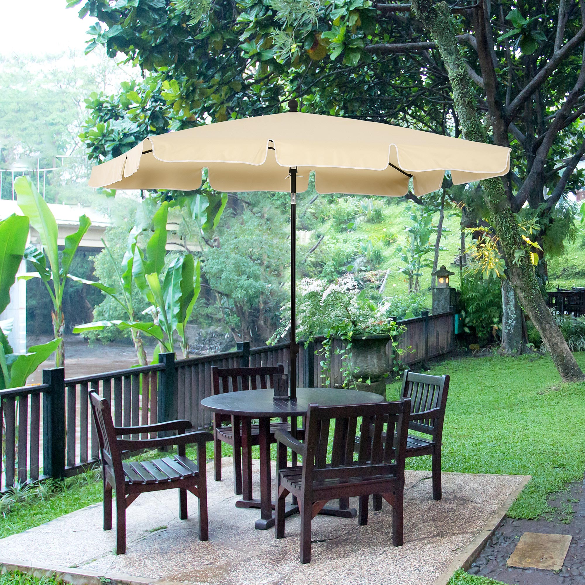 Aluminium Patio Parasol With Tilt 2 Metre By 1.25 Metre Beige
