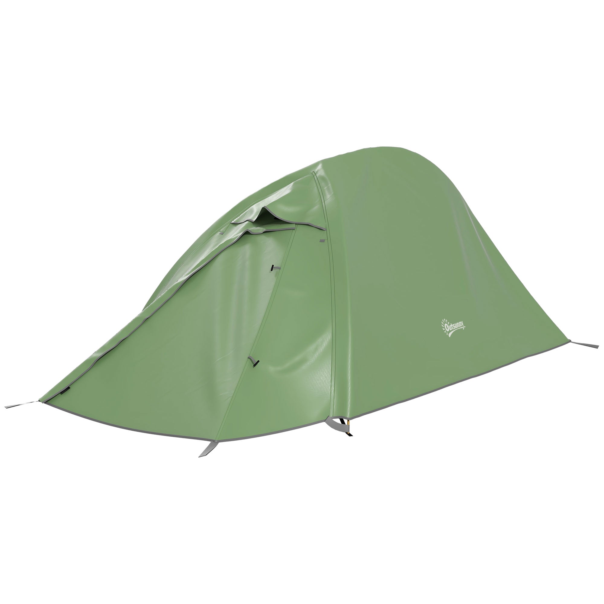 1-2 Man Double Layer Camping Tent Waterproof Lightweight Green