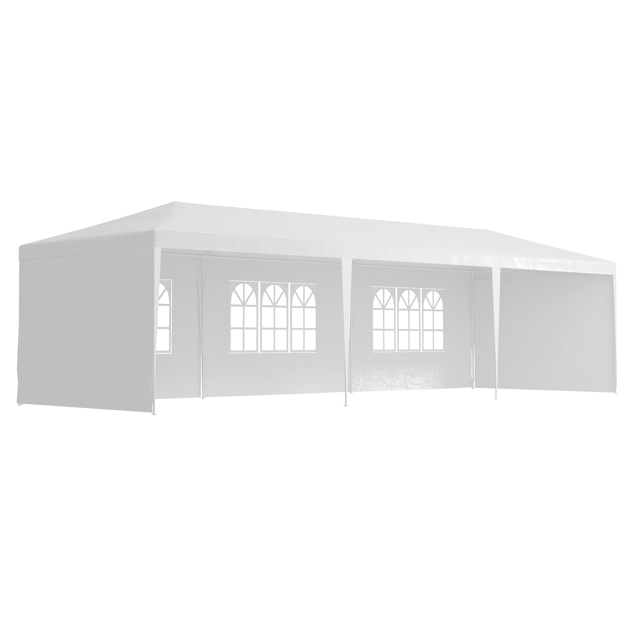 9 Metre Garden Gazebo Canopy with Removable Walls 3x9m - White