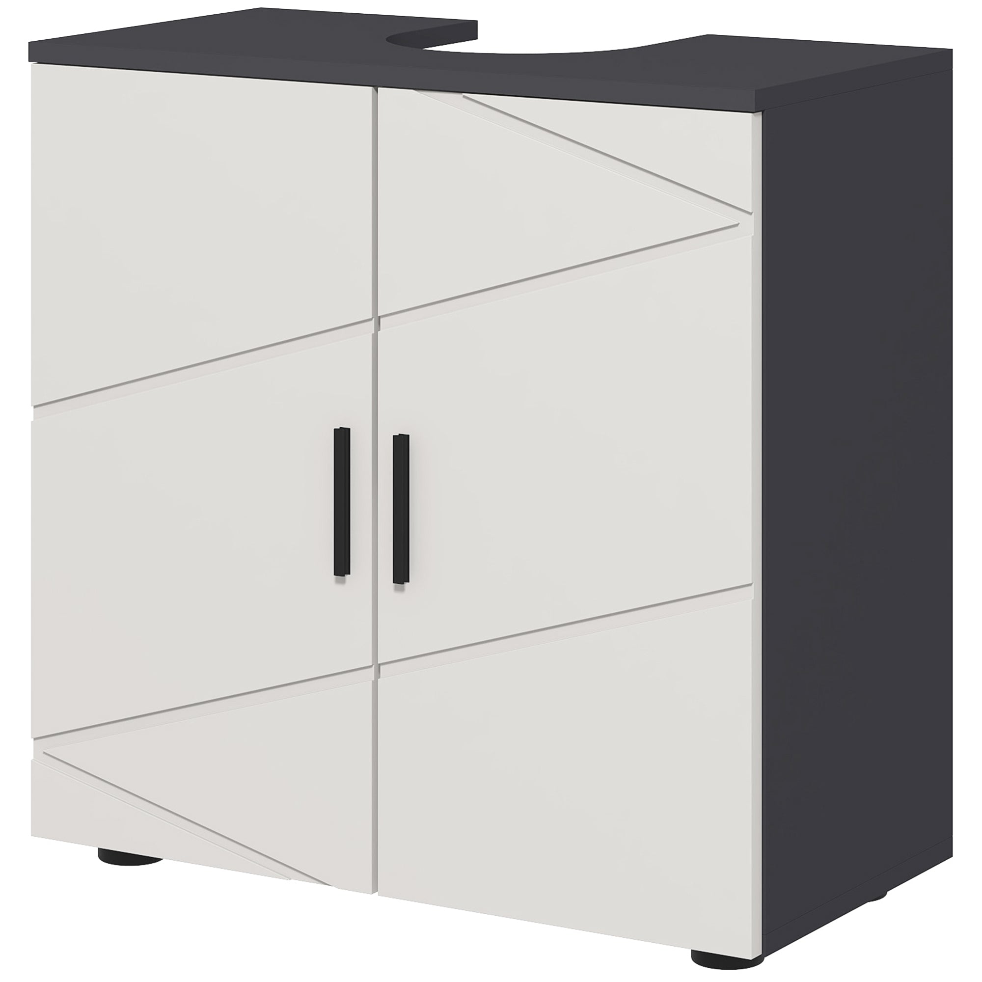 Space Saving Pedestal Sink Cabinet with Double Doors - Light Grey