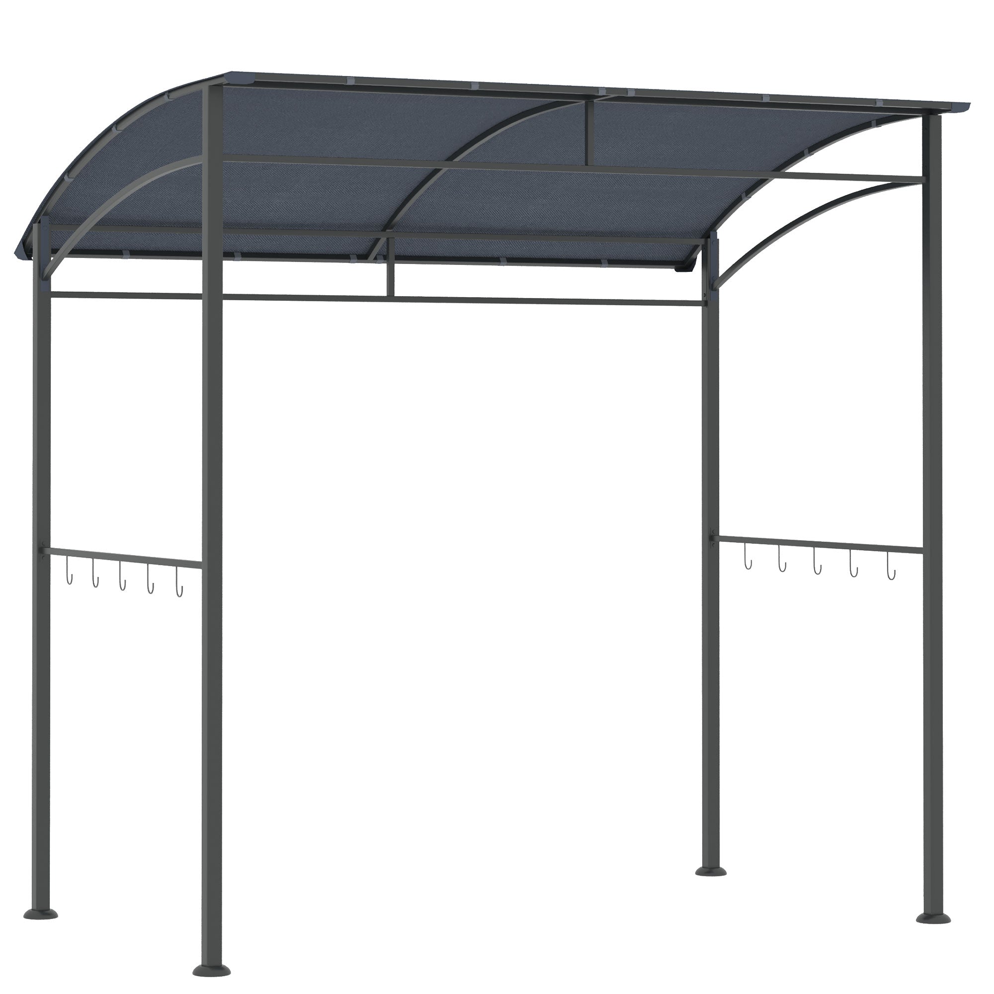 2 Metre BBQ Grill Gazebo Tent with Metal Frame and Canopy - Grey
