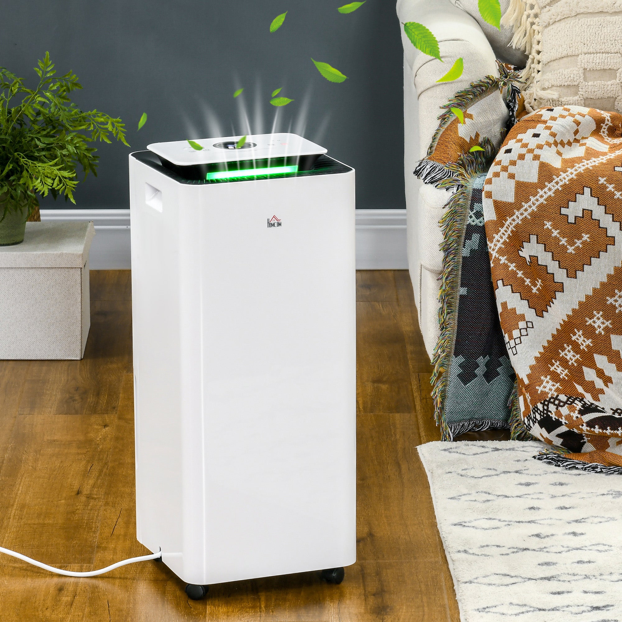 Portable 3500mL Dehumidifier and Air Purifier with Timer - White