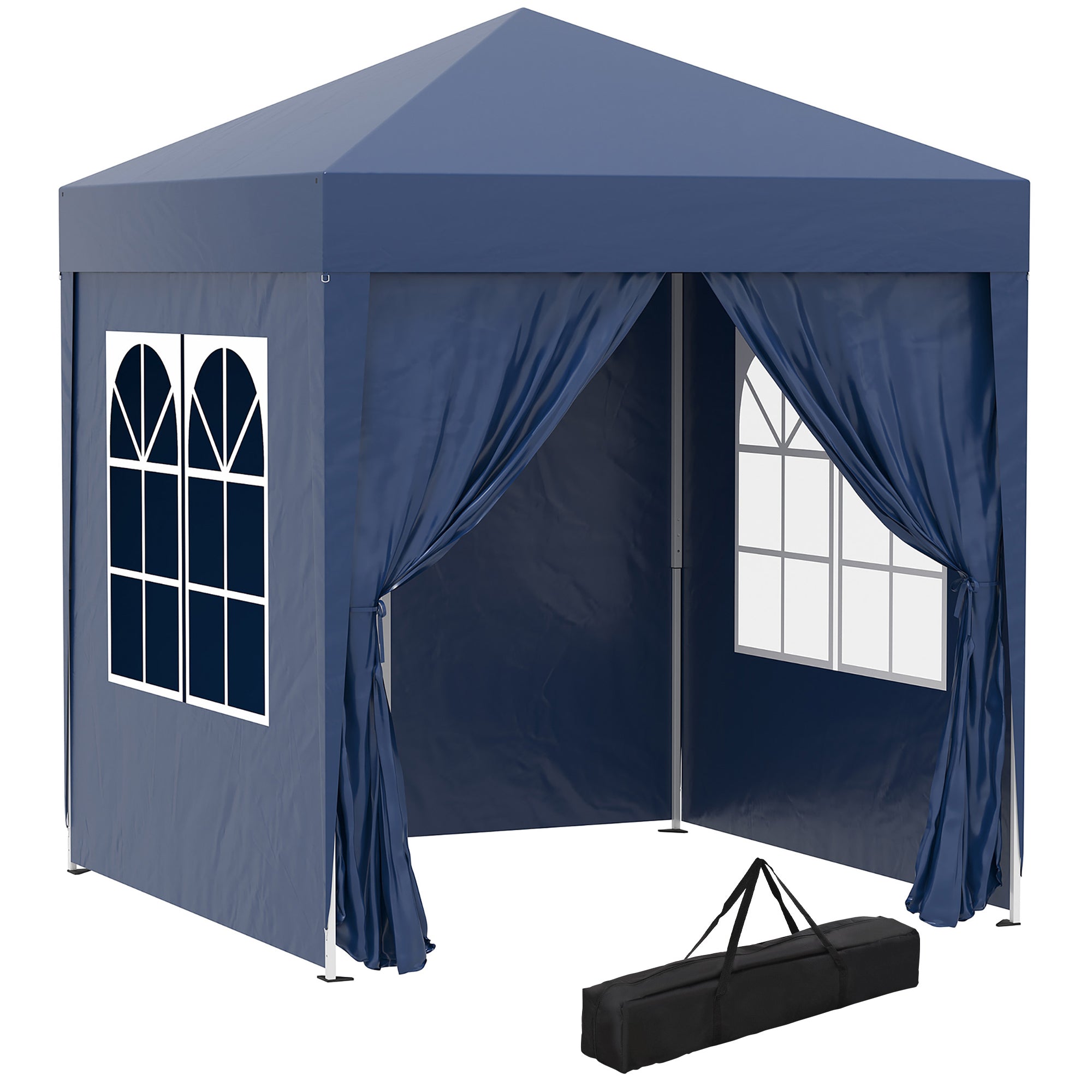 Instant Pop Up Garden Gazebo Tent with Removable Walls - Blue