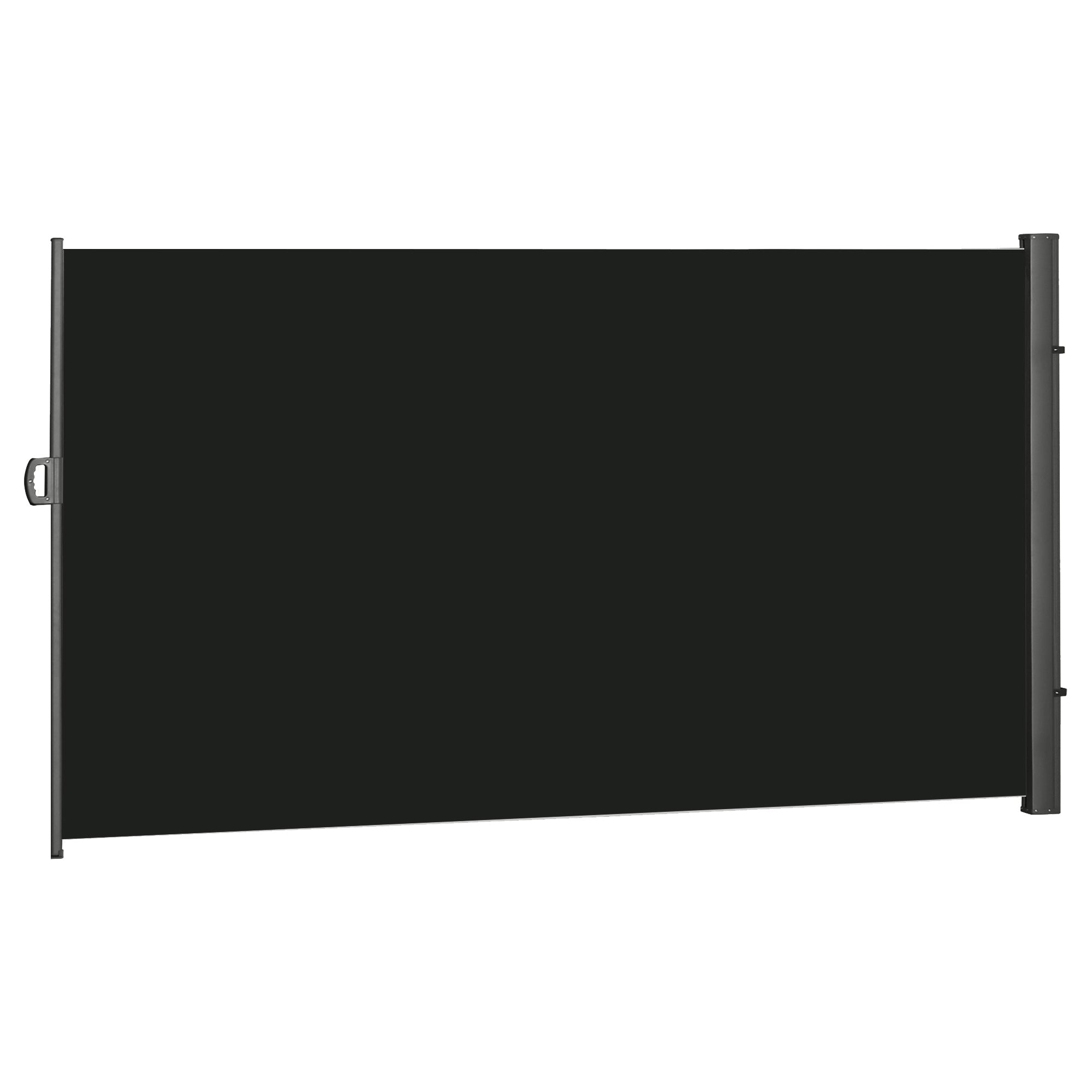 Retractable 3x2M Sun Awning Privacy Screen with UV Protection - Black
