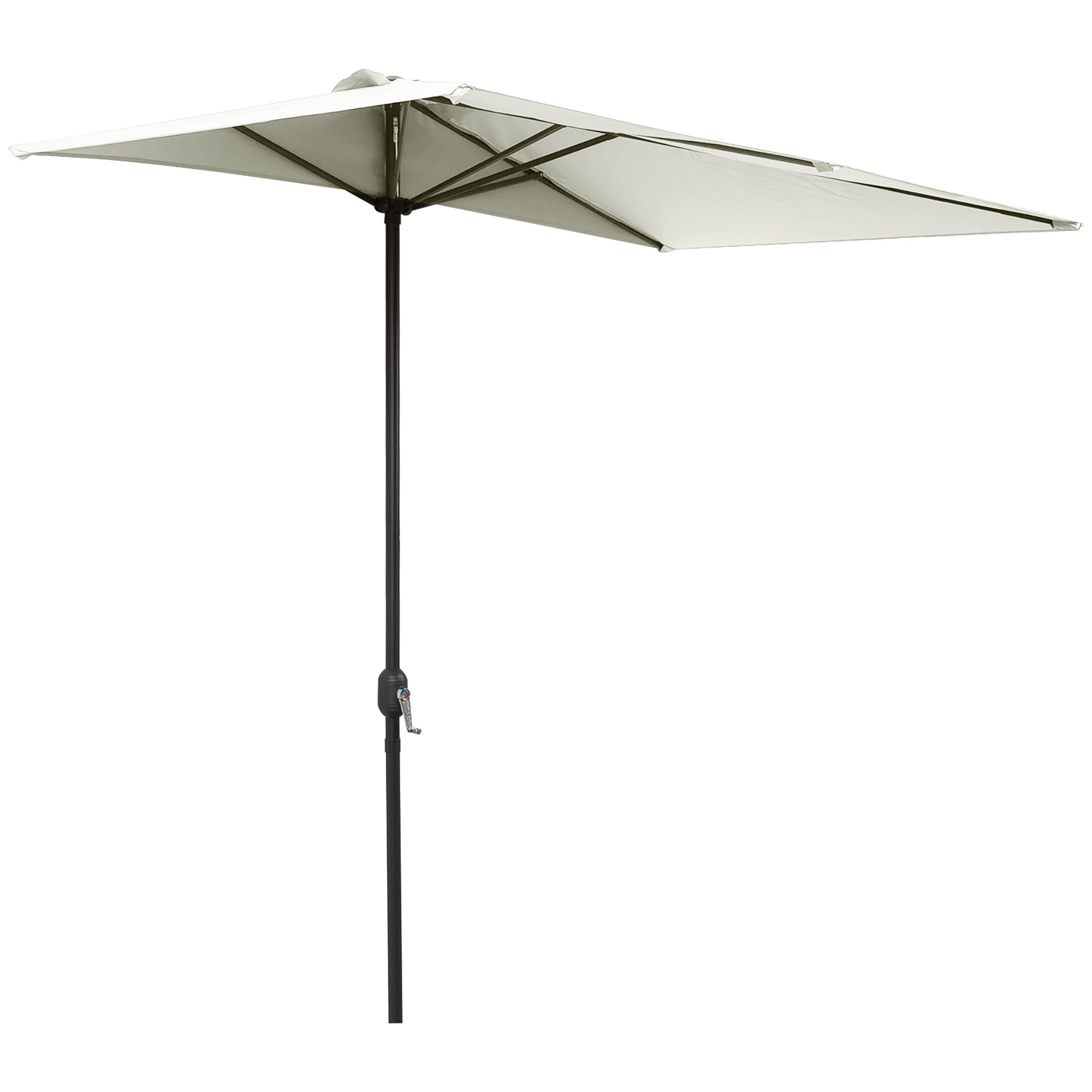 2.3 Metre Semi Round Balcony Parasol with Crank Handle - Beige