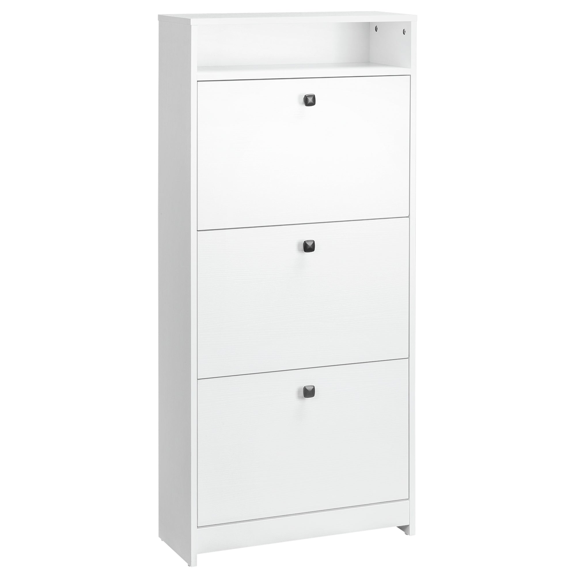 Shoe Storage Cabinet with 3 Drawers for 18 Pairs - White