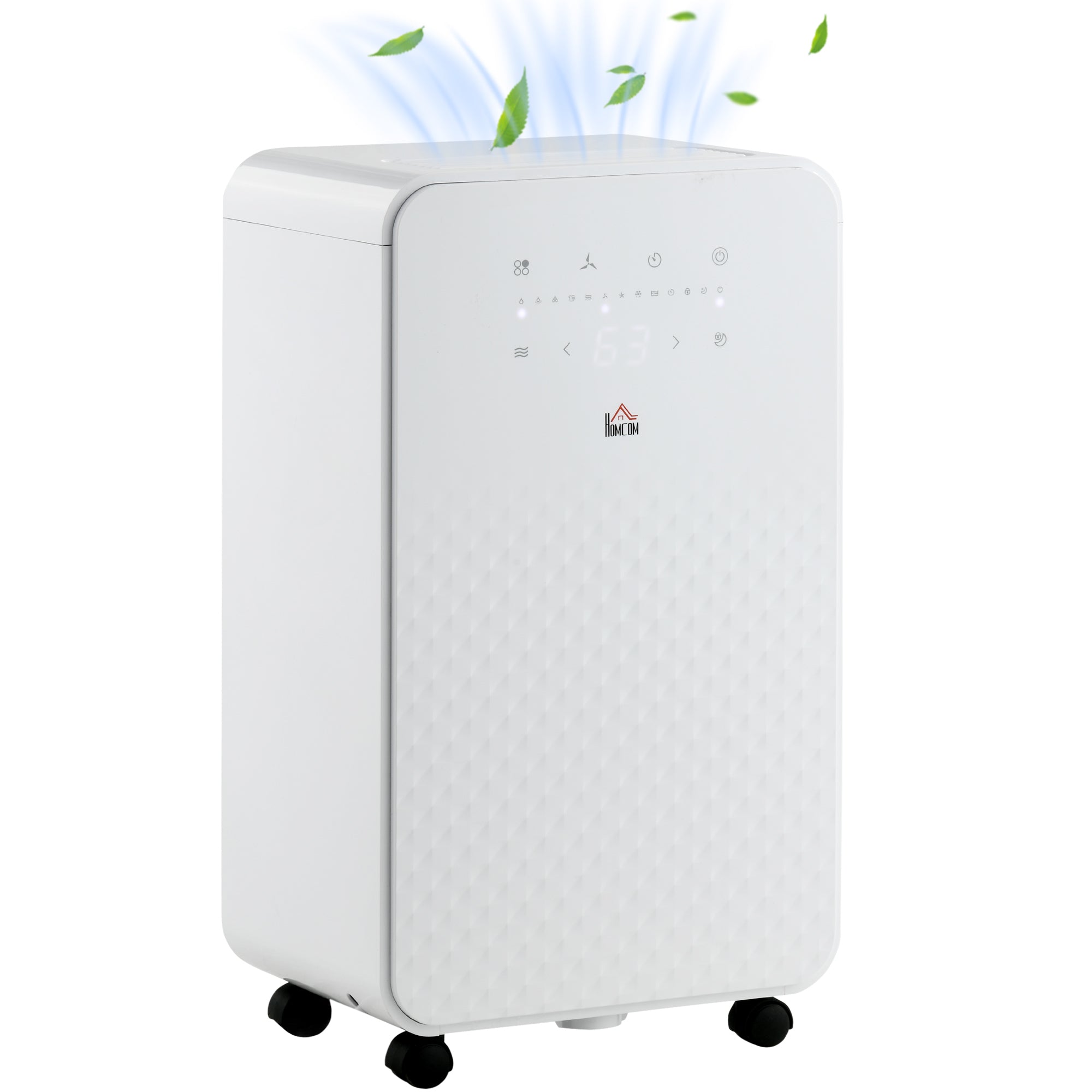 2000mL Portable Dehumidifier with Air Purifier and Timer - White