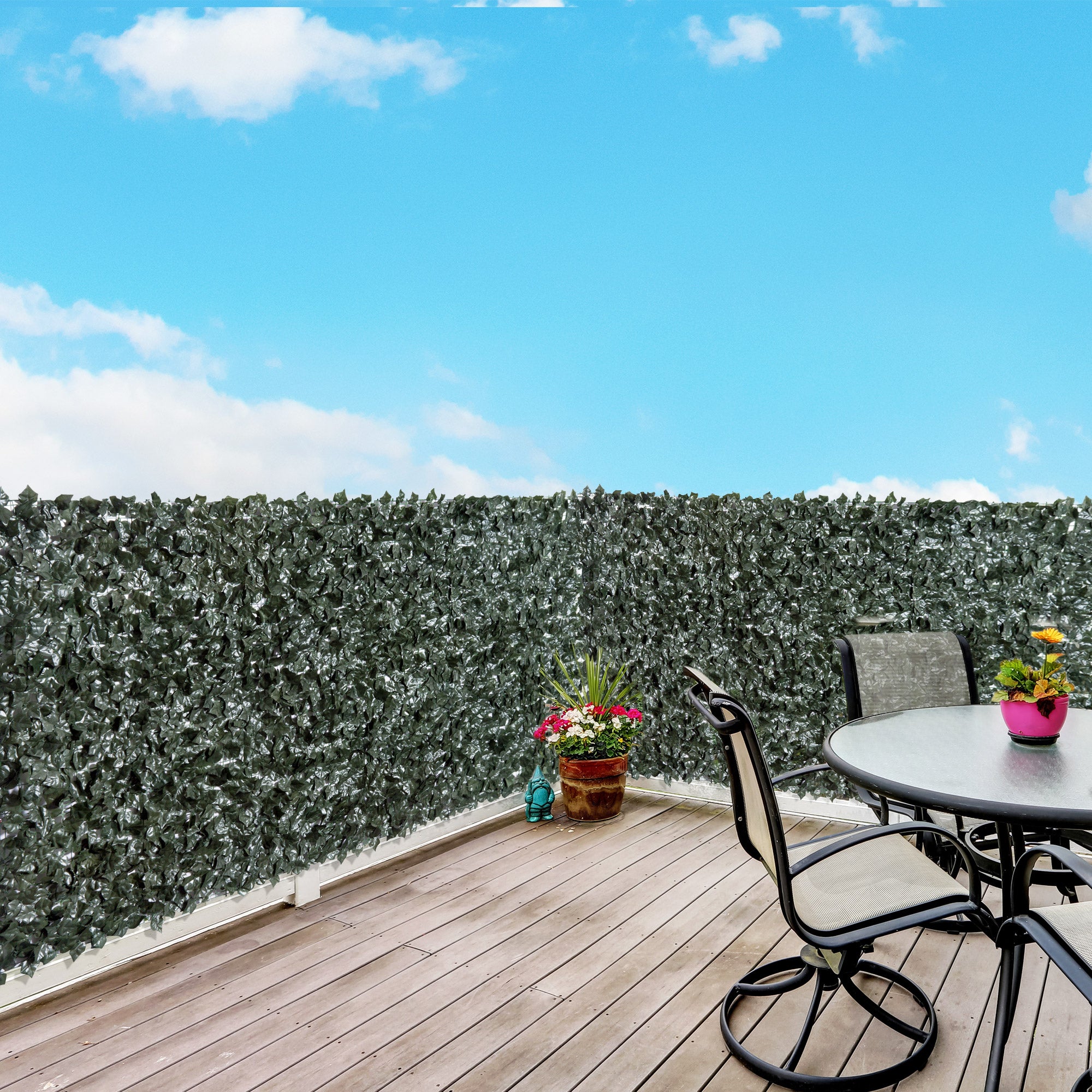 Artificial Leaf Screen Panel 3x1.5m UV-Stabilized Privacy Fence - Dark Green