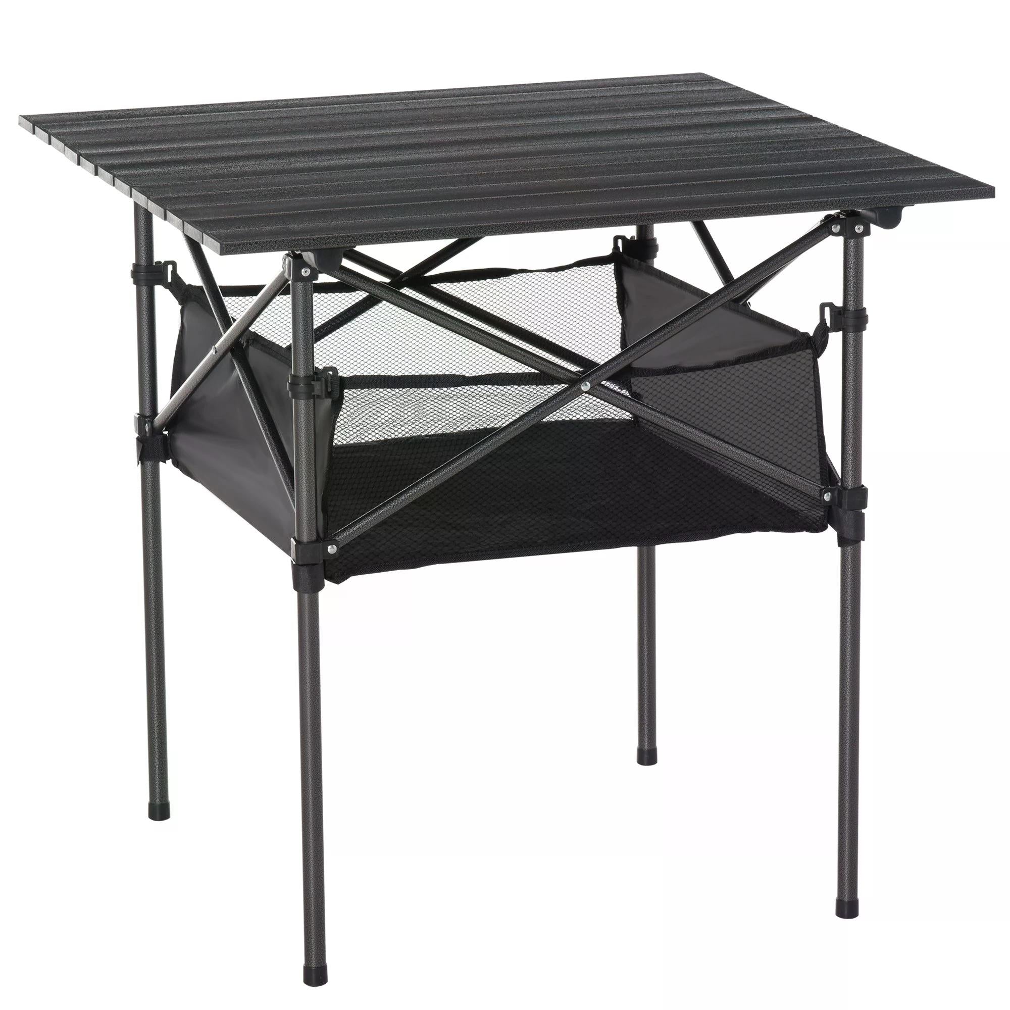 Lightweight Folding Camping Table with Mesh Storage Bag - Aluminum
