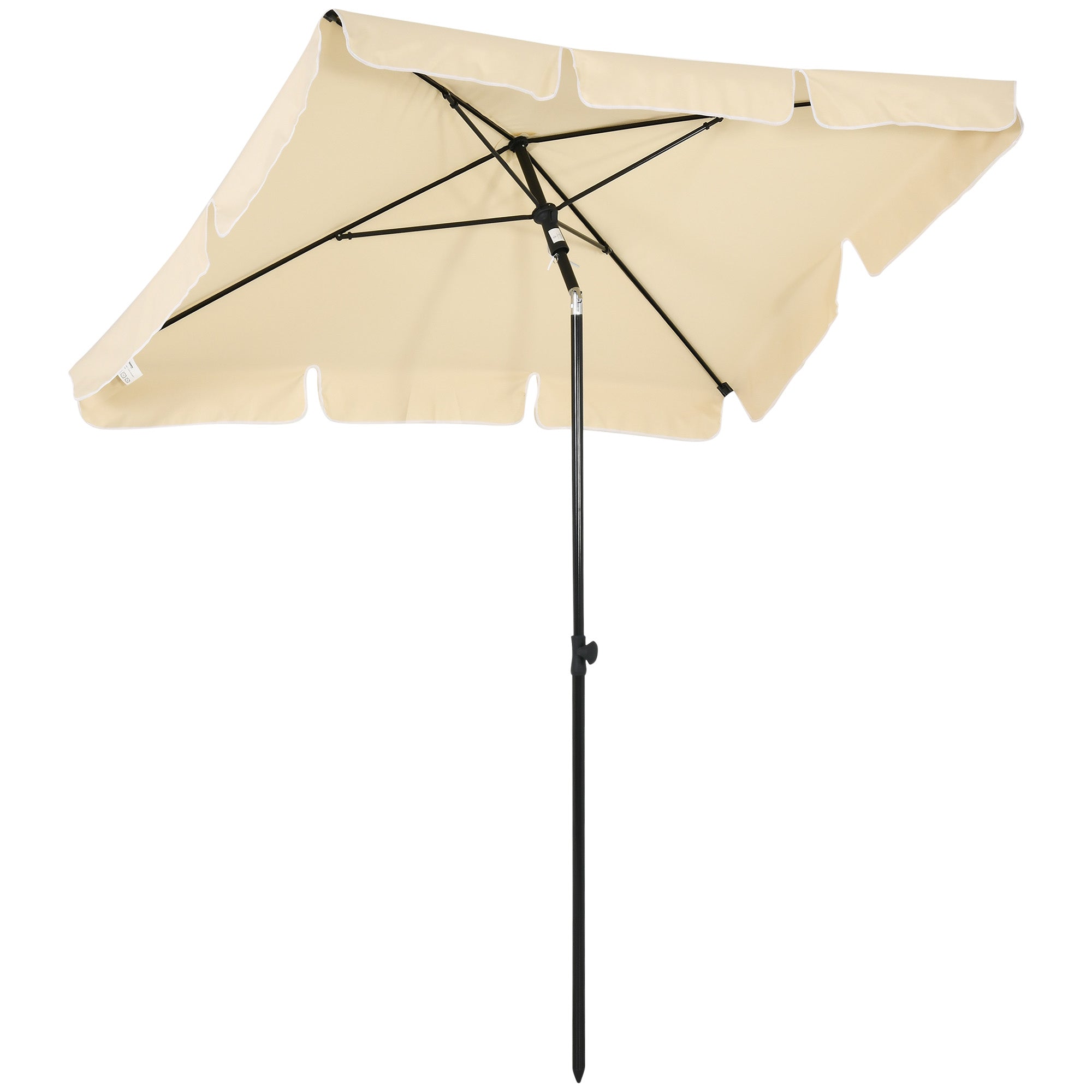 Aluminium Patio Parasol With Tilt 2 Metre By 1.25 Metre Beige