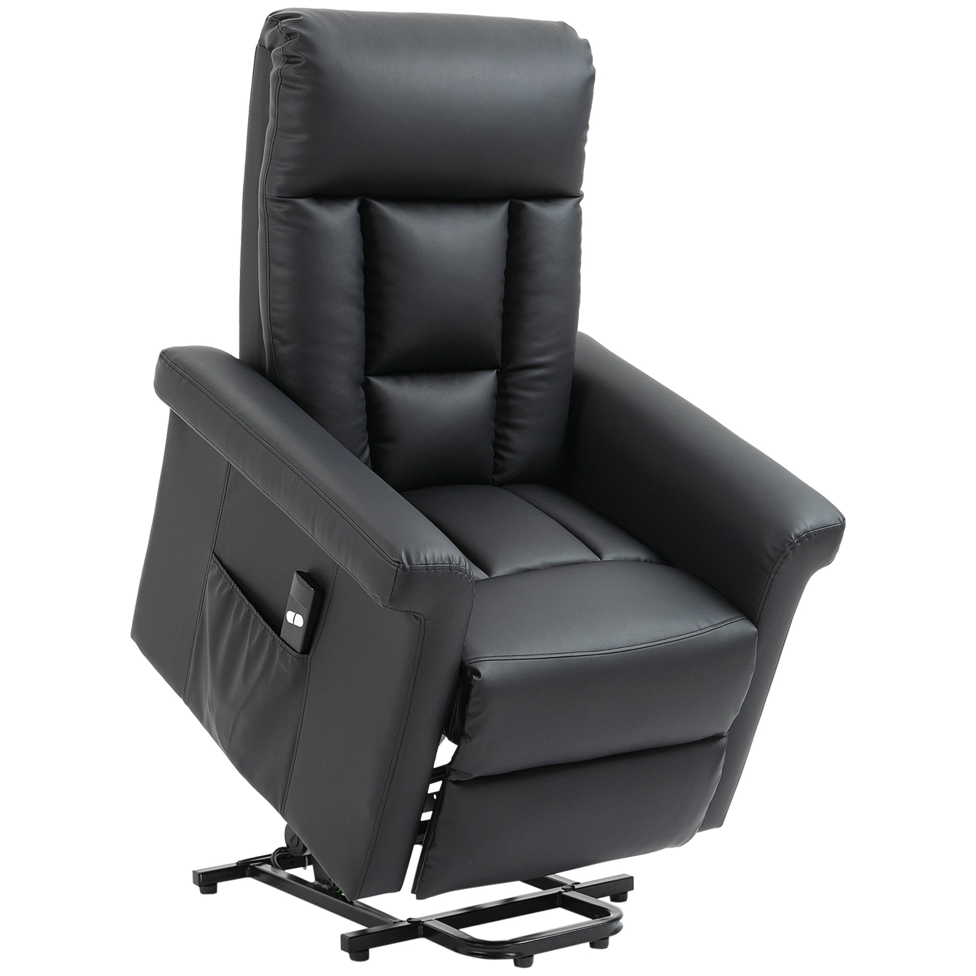 Riser Recliner Chair – Black PU Leather