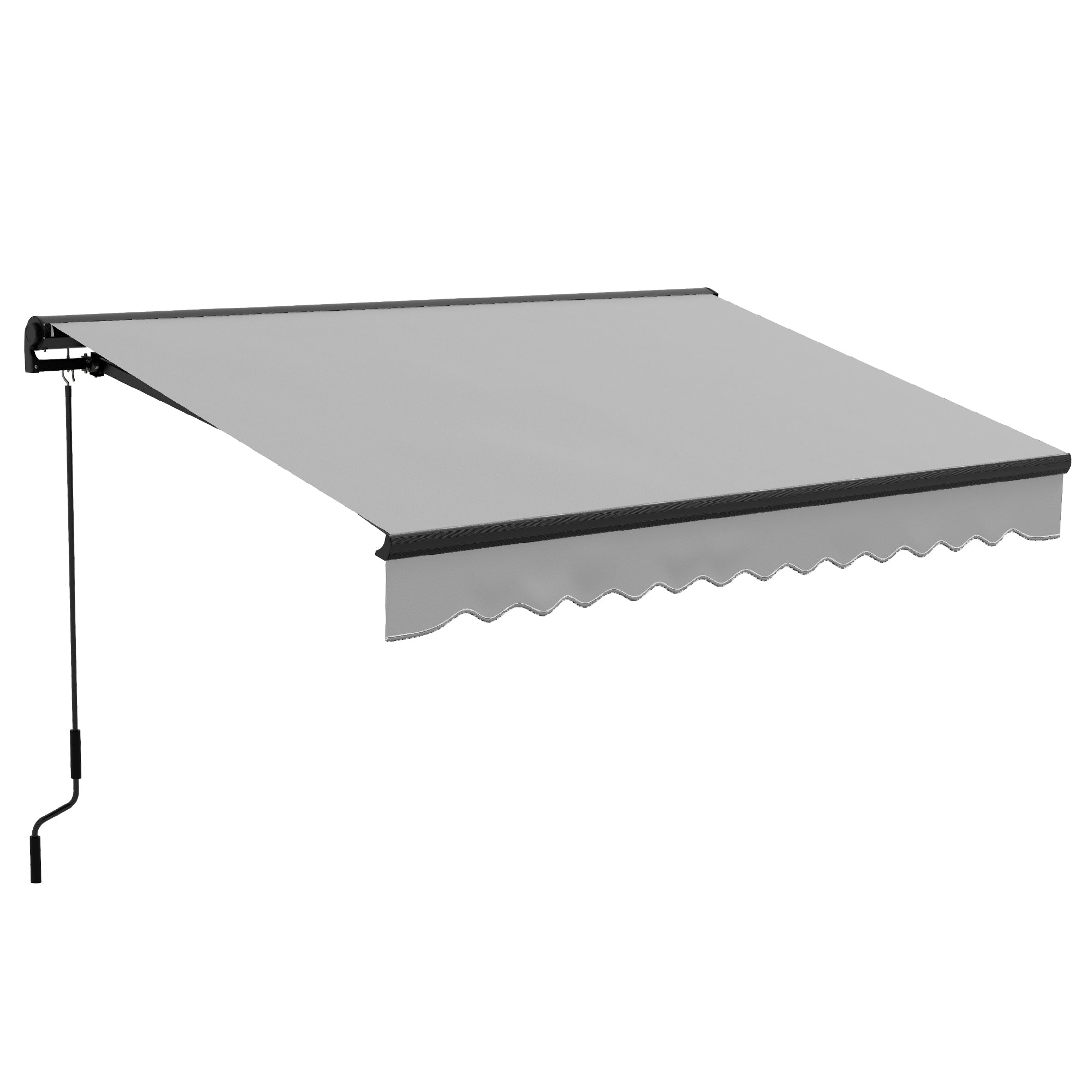 Retractable Electric Awning with Aluminium Frame - Light Grey