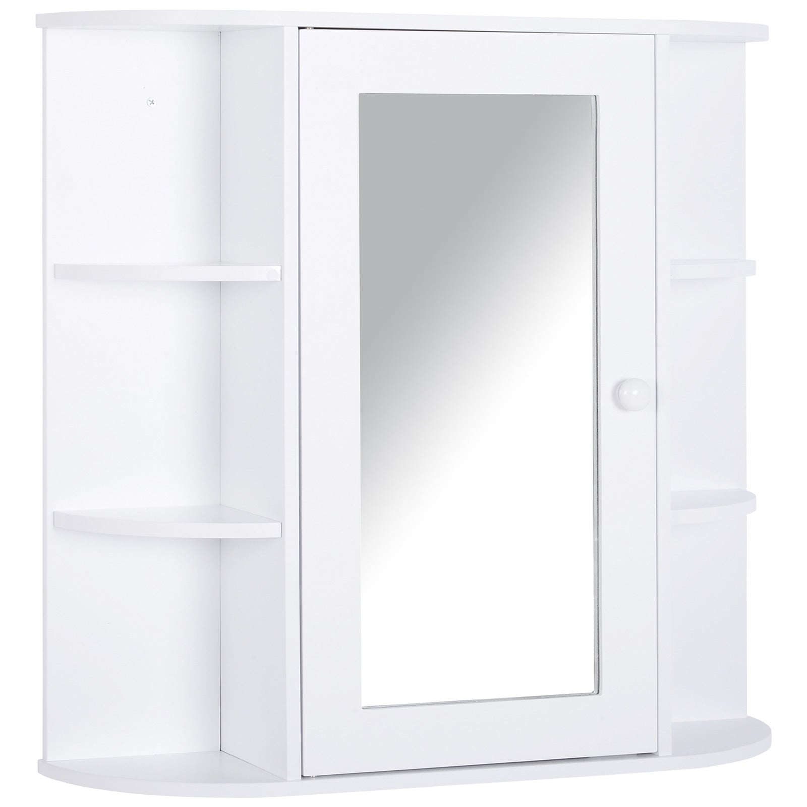 Wall Mounted Bathroom Mirror Cabinet with Spacious Storage - White