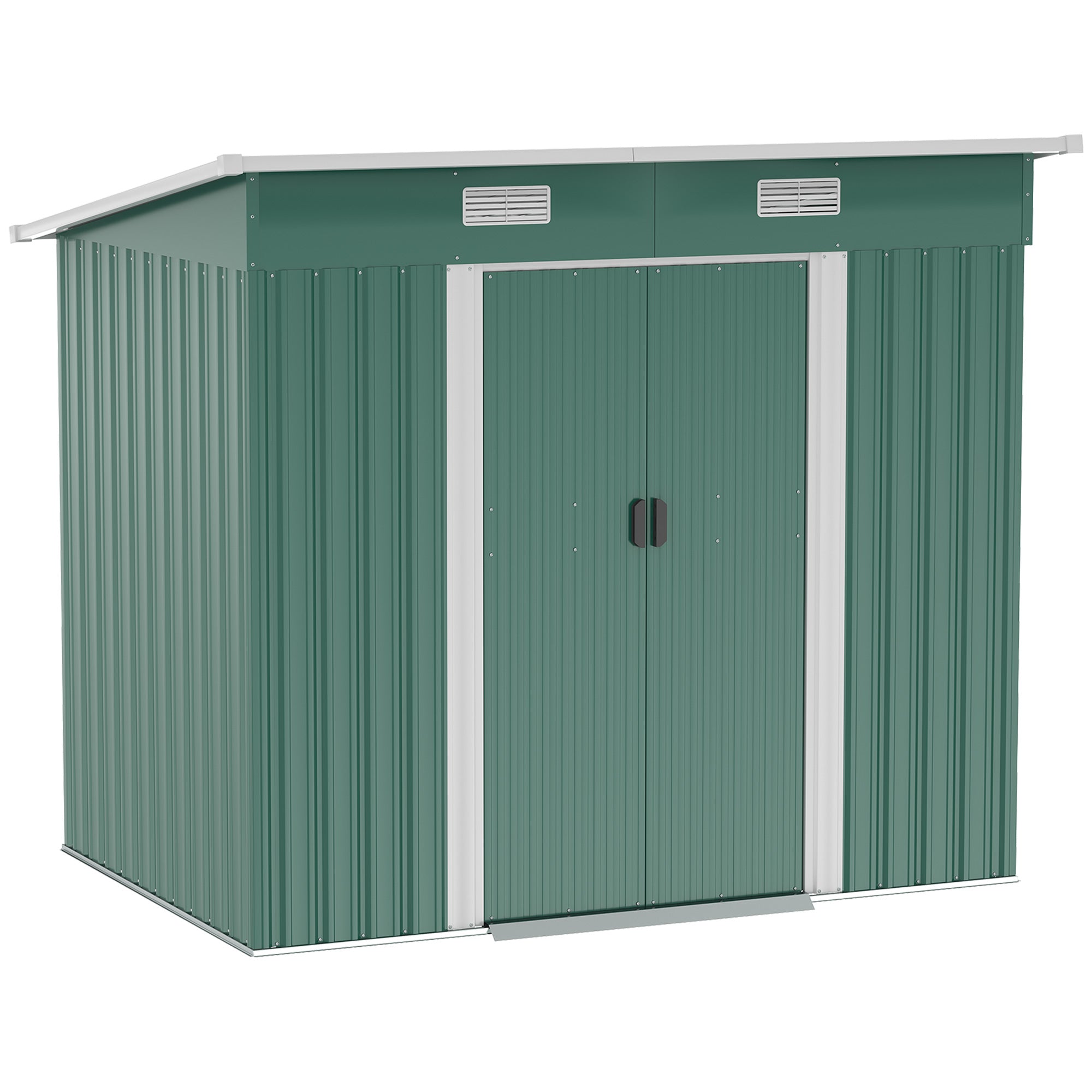 6.8 x 4.3ft Outdoor Garden Storage Shed with Air Vents - Green